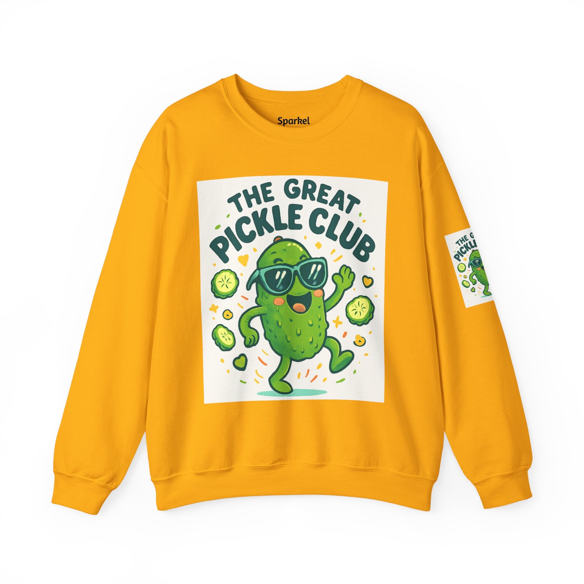 The Great Pickle Club Sweatshirt — Retro Cute Dancing Pickle Crewneck