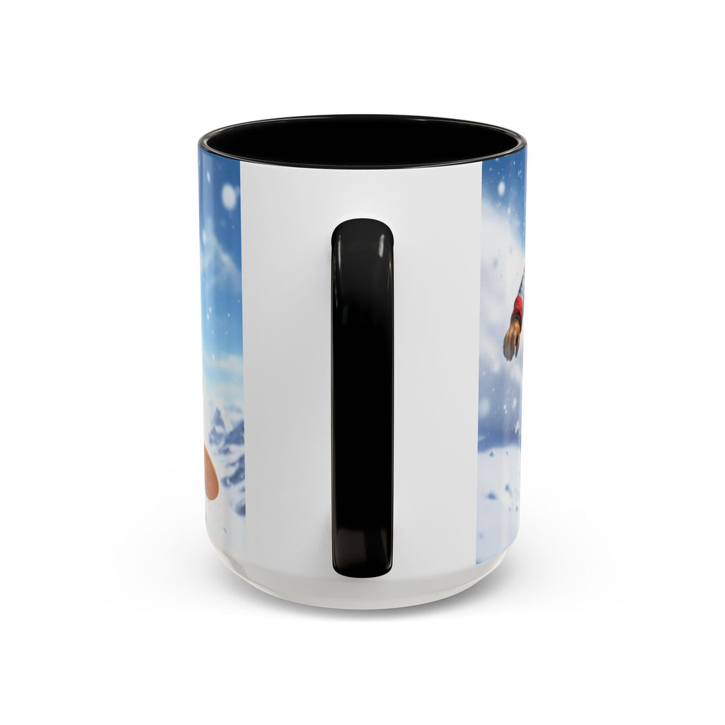 Snowboarding Lion Coffee Mug — Winter Sports Animal Art 11/15oz