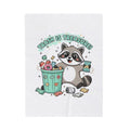Trash Is Treasure Raccoon Velveteen Plush Blanket | trash panda Christmas, cute holiday