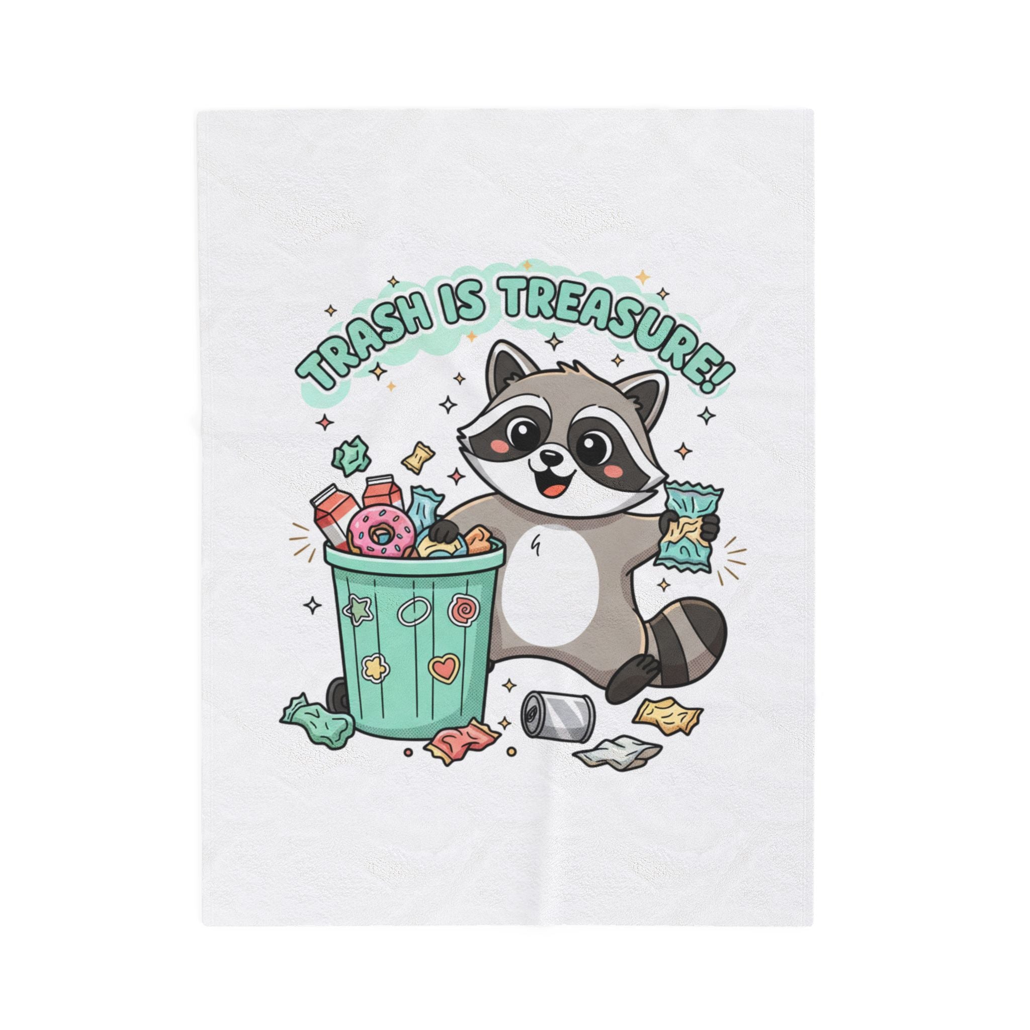 Trash Is Treasure Raccoon Velveteen Plush Blanket | trash panda Christmas, cute holiday