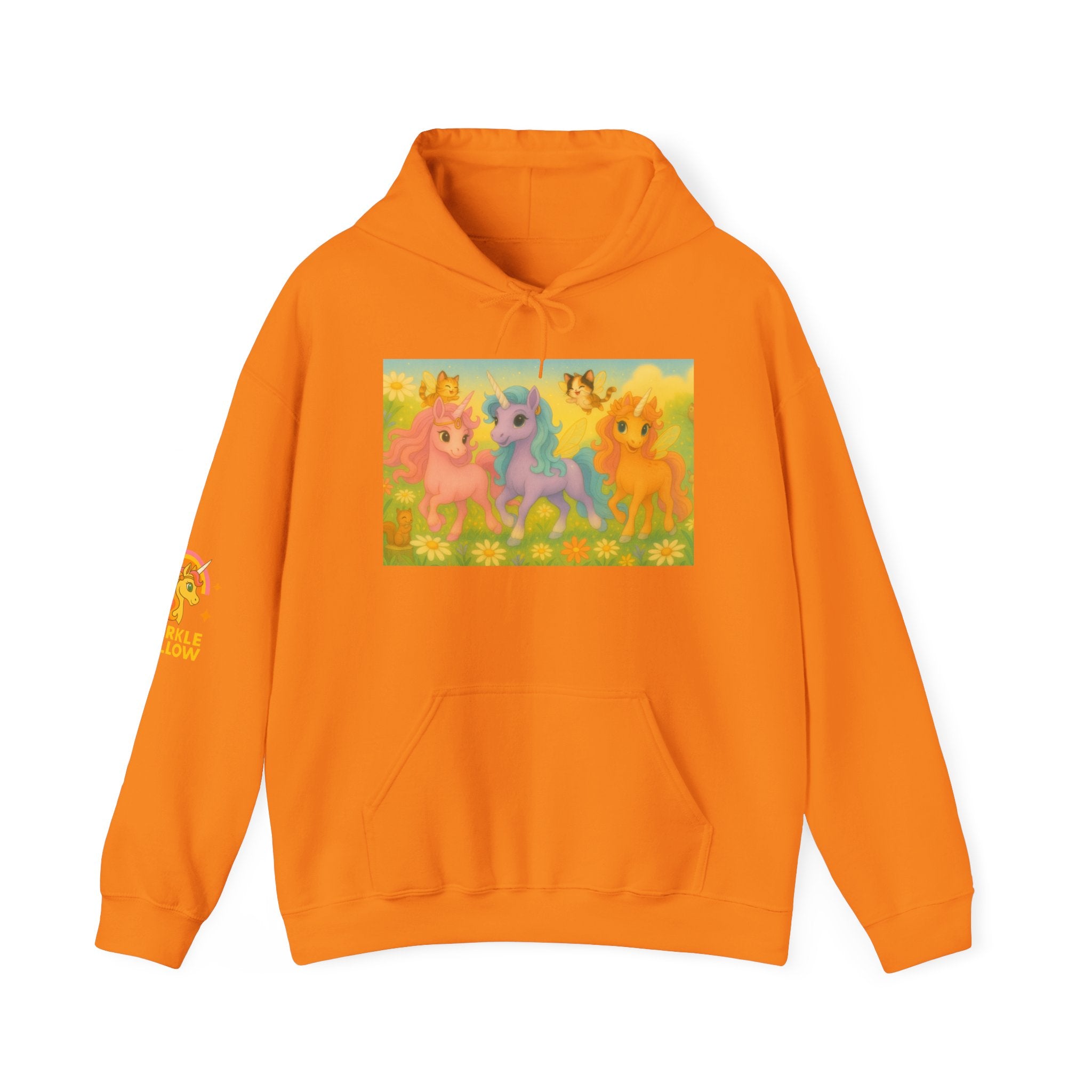Hooded Sweatshirt - Whimsical Unicorn Princess Trio Design