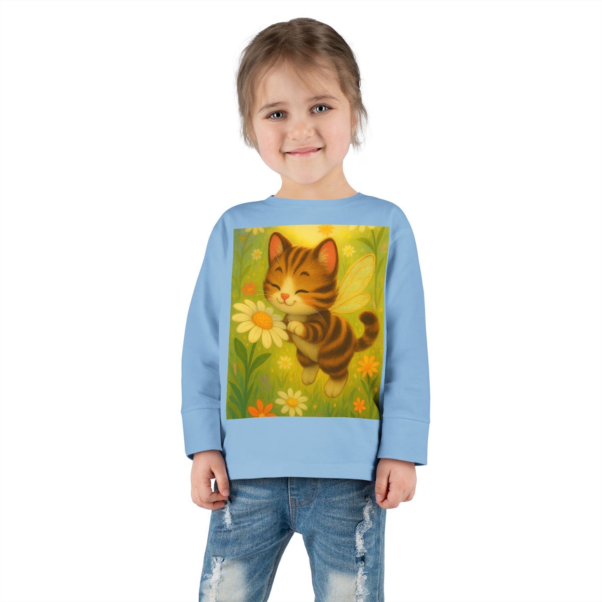 Whimsical Bumble Paws Bumble Cat Toddler Long Sleeve Tee — Sparkle Hollow