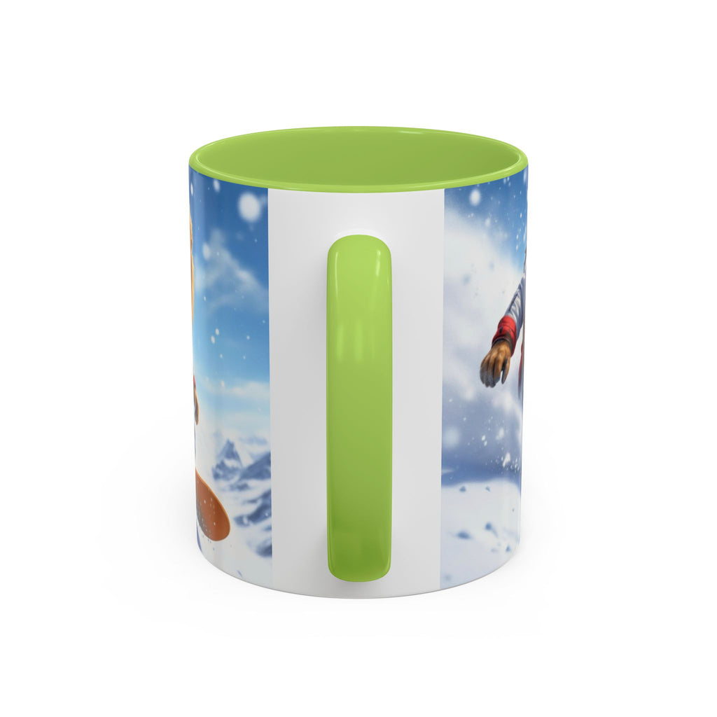 Snowboarding Lion Coffee Mug — Winter Sports Animal Art 11/15oz