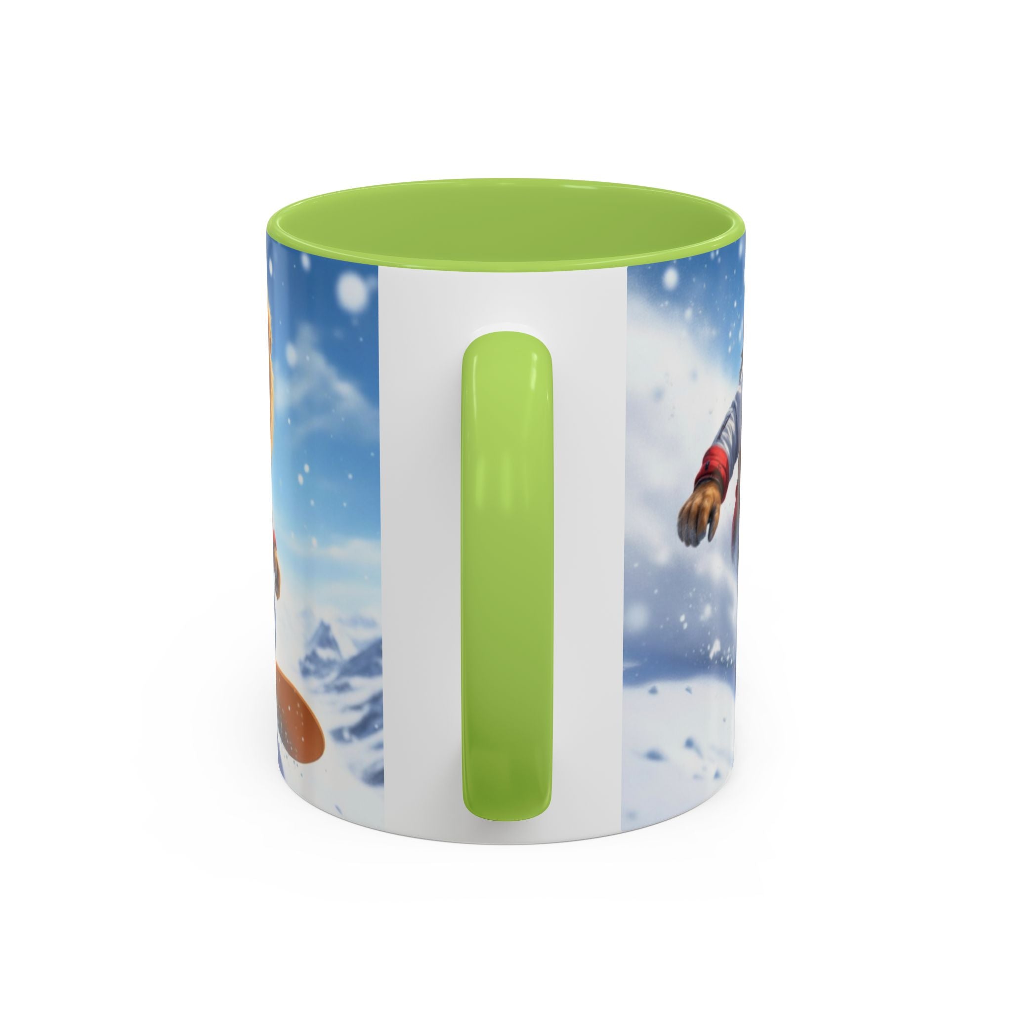 Snowboarding Lion Coffee Mug — Winter Sports Animal Art 11/15oz