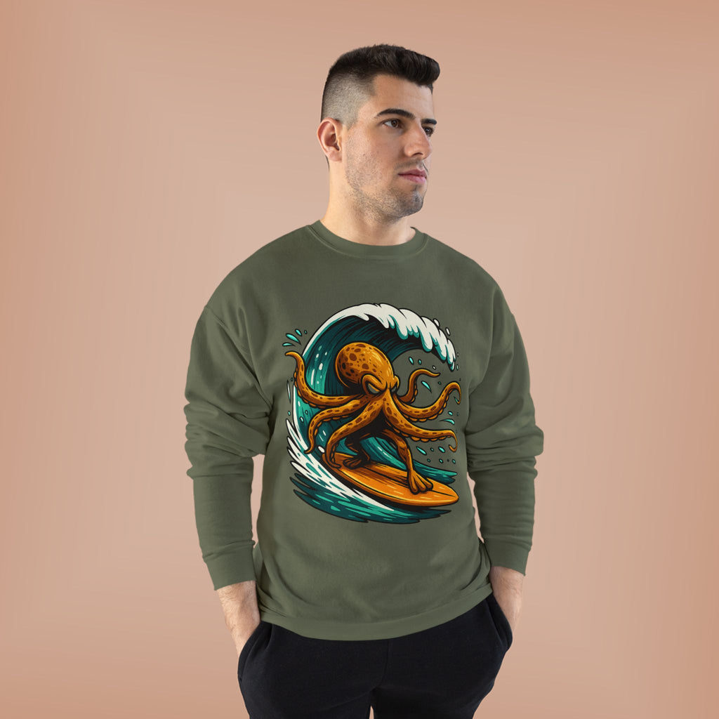 Octo Surfer Surfing Octopus Crewneck Sweatshirt