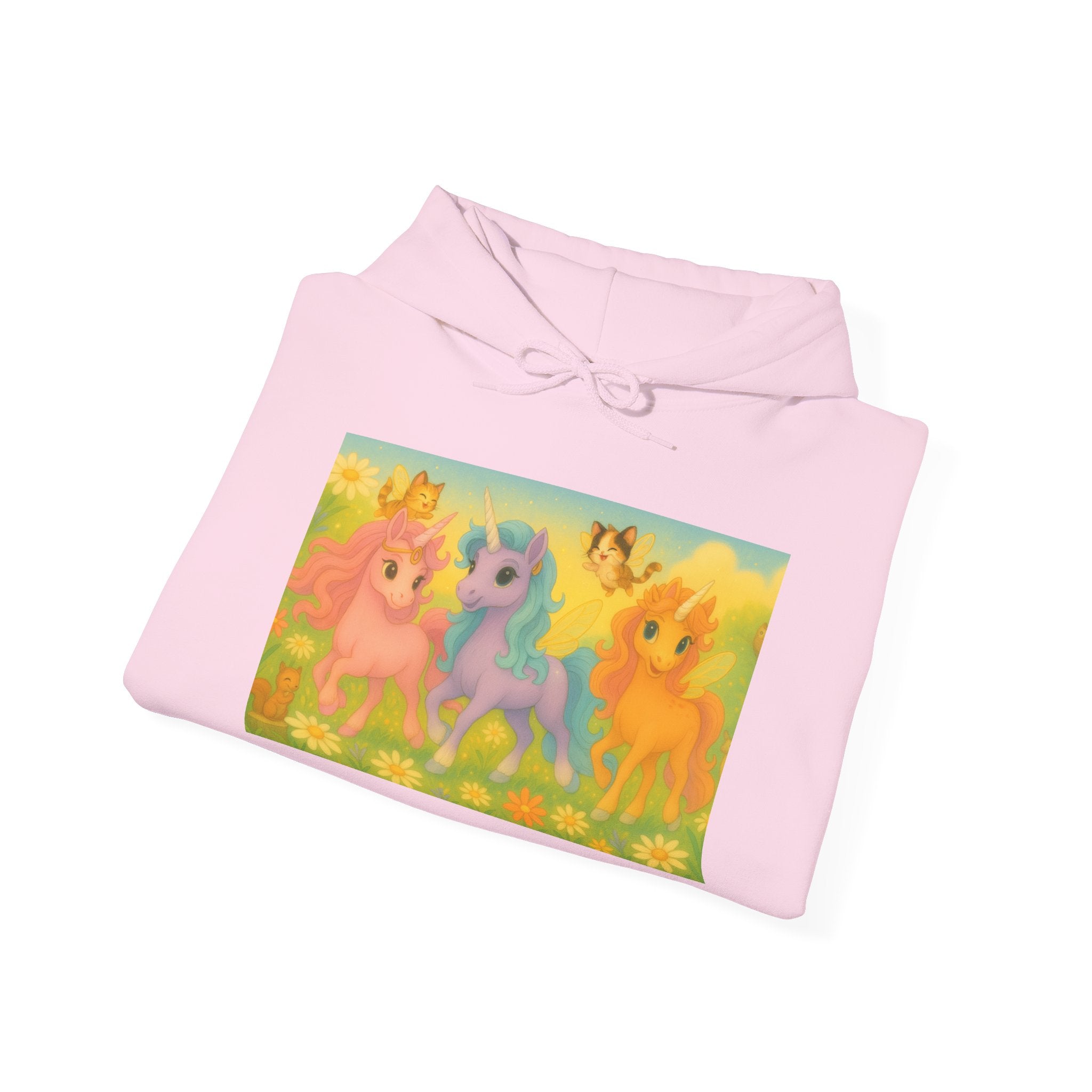 Hooded Sweatshirt - Whimsical Unicorn Princess Trio Design