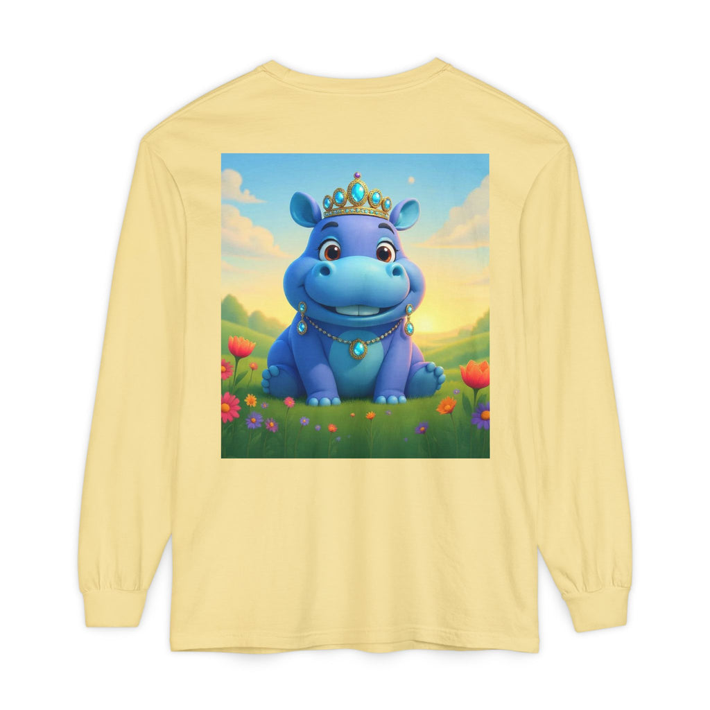 Whimsical Princess Hippo Long Sleeve T-Shirt