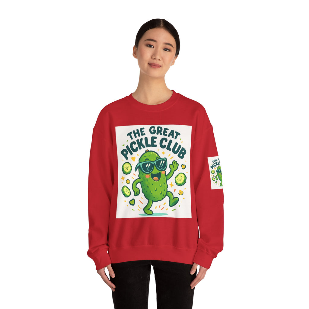 The Great Pickle Club Sweatshirt — Retro Cute Dancing Pickle Crewneck