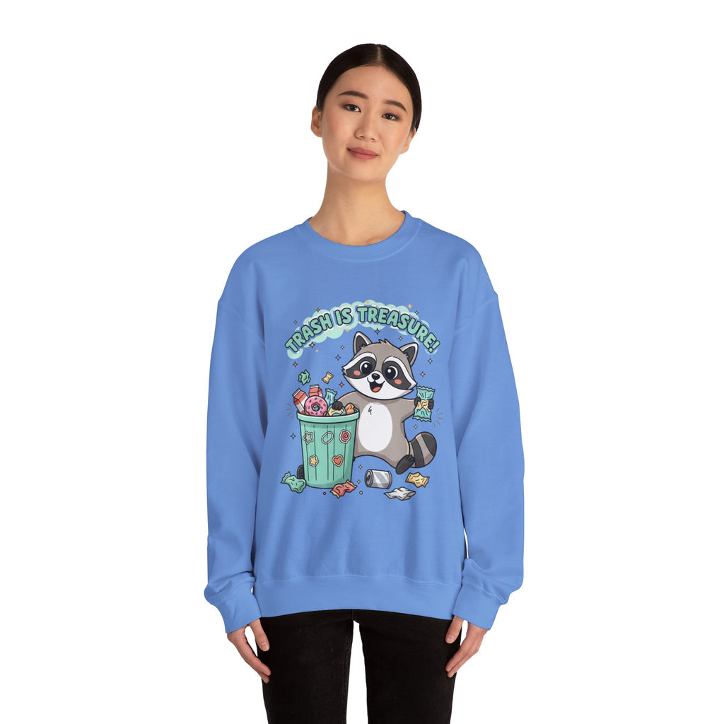 Merry Trash‑Mas Raccoon Crewneck Sweatshirt | trash panda Christmas, funny rodent
