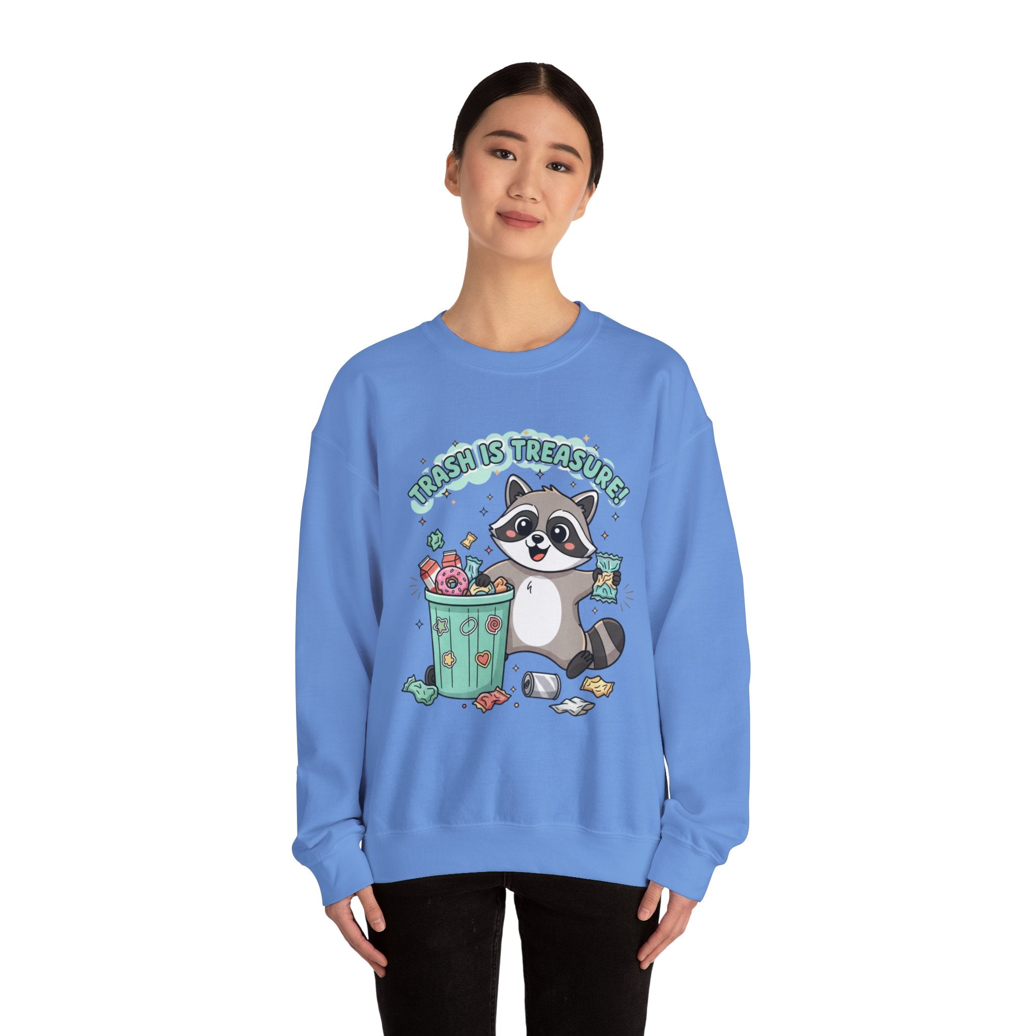 Merry Trash‑Mas Raccoon Crewneck Sweatshirt | trash panda Christmas, funny rodent