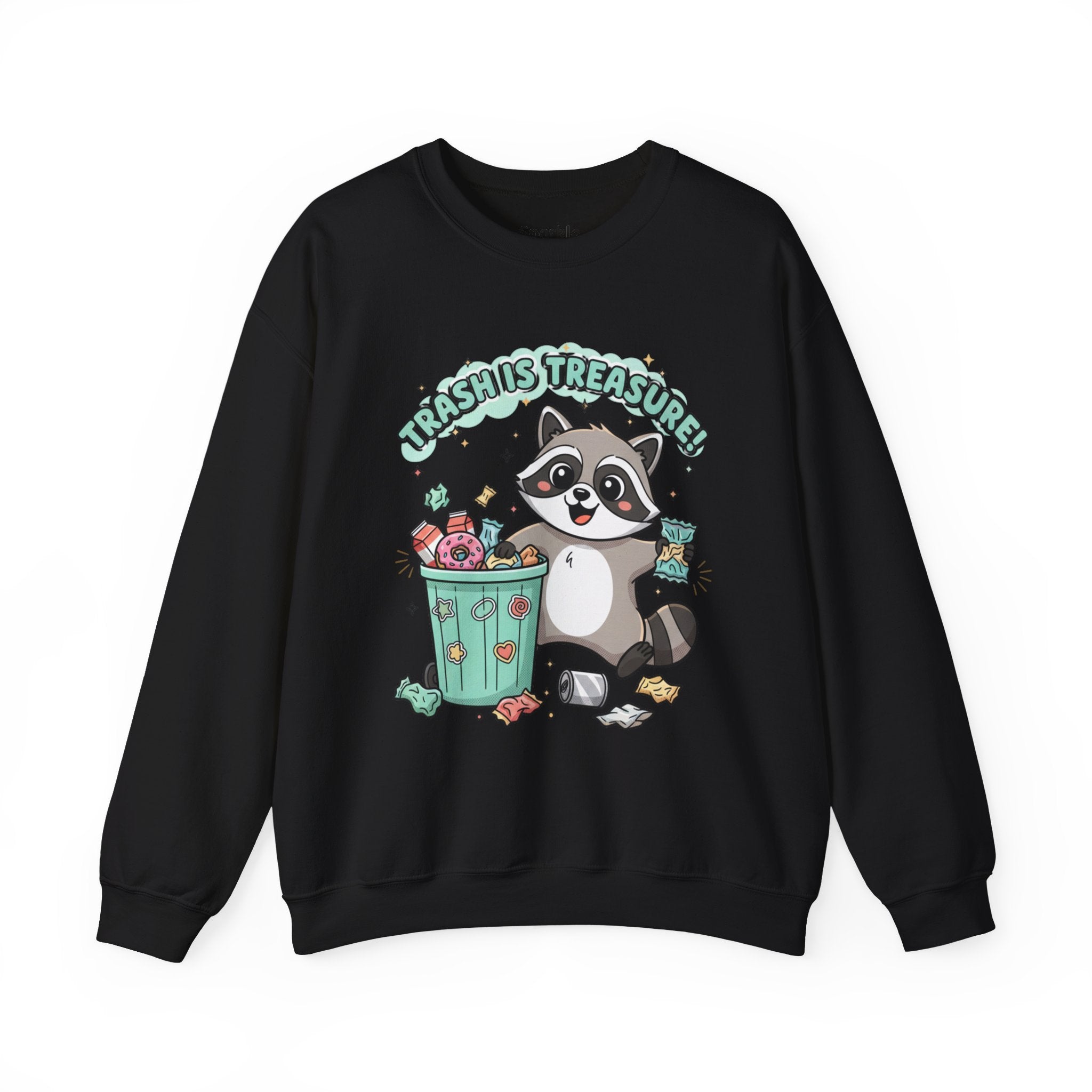 Merry Trash‑Mas Raccoon Crewneck Sweatshirt | trash panda Christmas, funny rodent