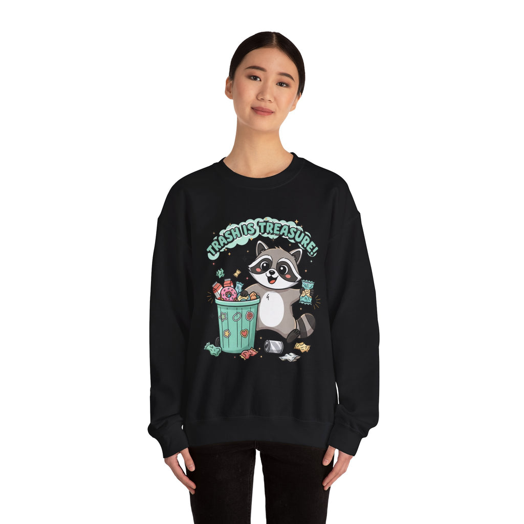 Merry Trash‑Mas Raccoon Crewneck Sweatshirt | trash panda Christmas, funny rodent