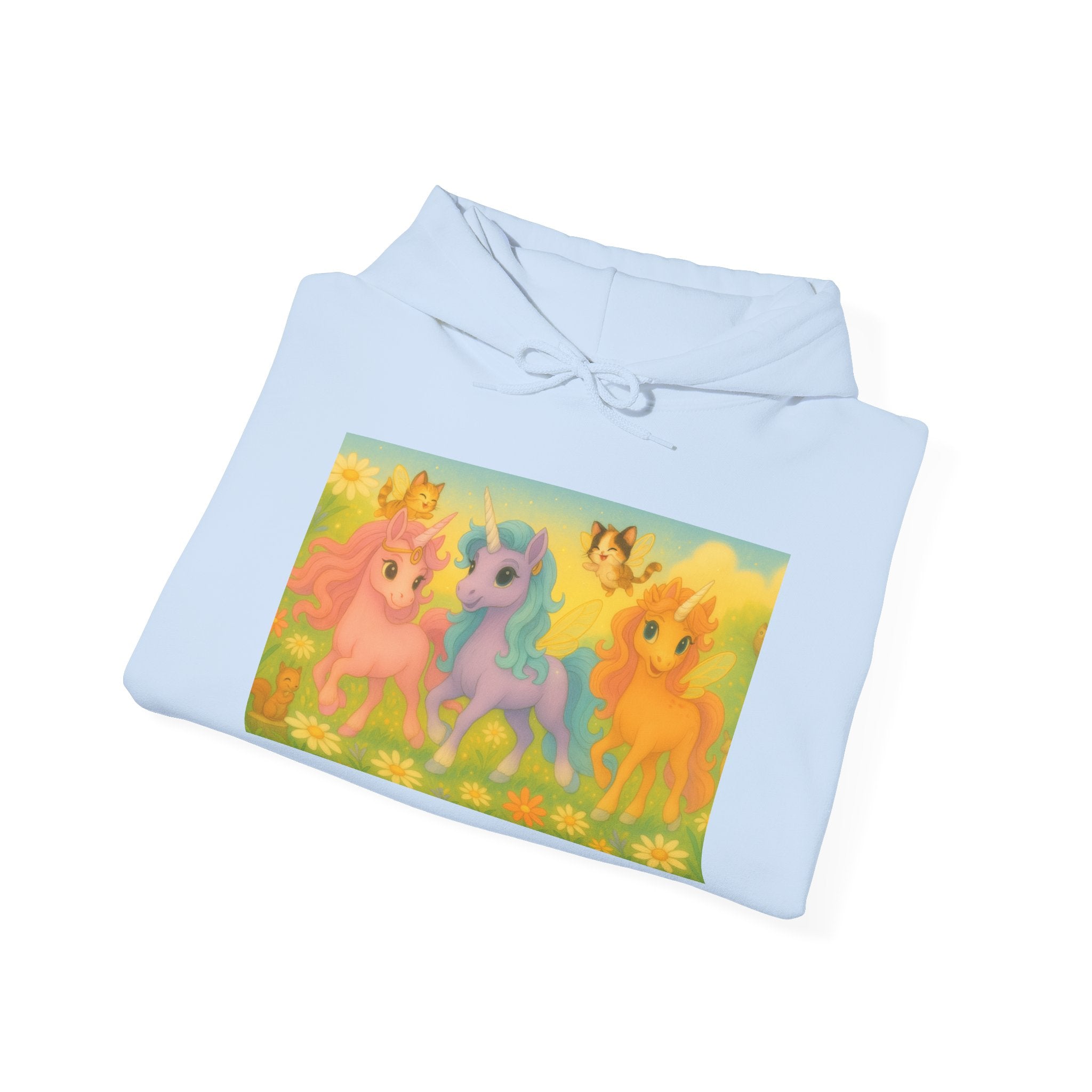 Hooded Sweatshirt - Whimsical Unicorn Princess Trio Design