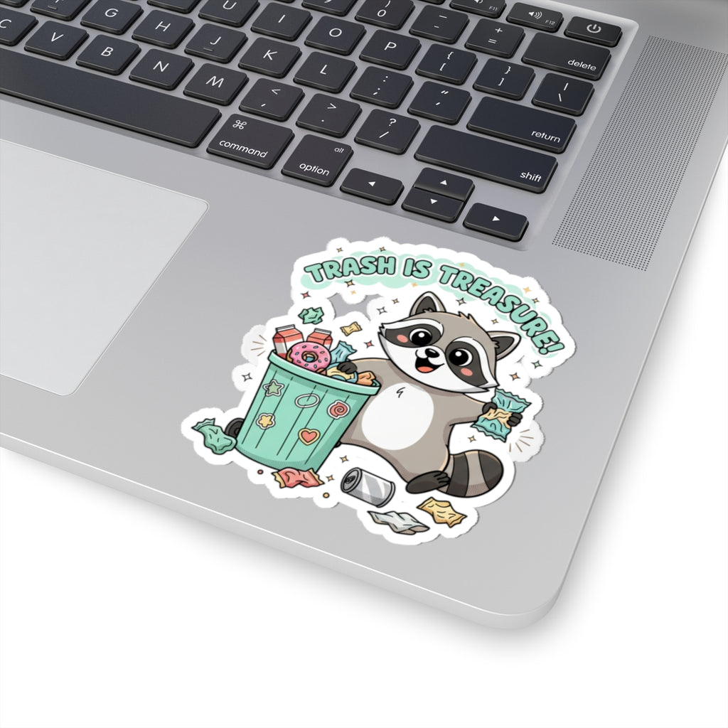 Trash Is Treasure raccoon sticker | Trash Panda Christmas, cute holiday sticker