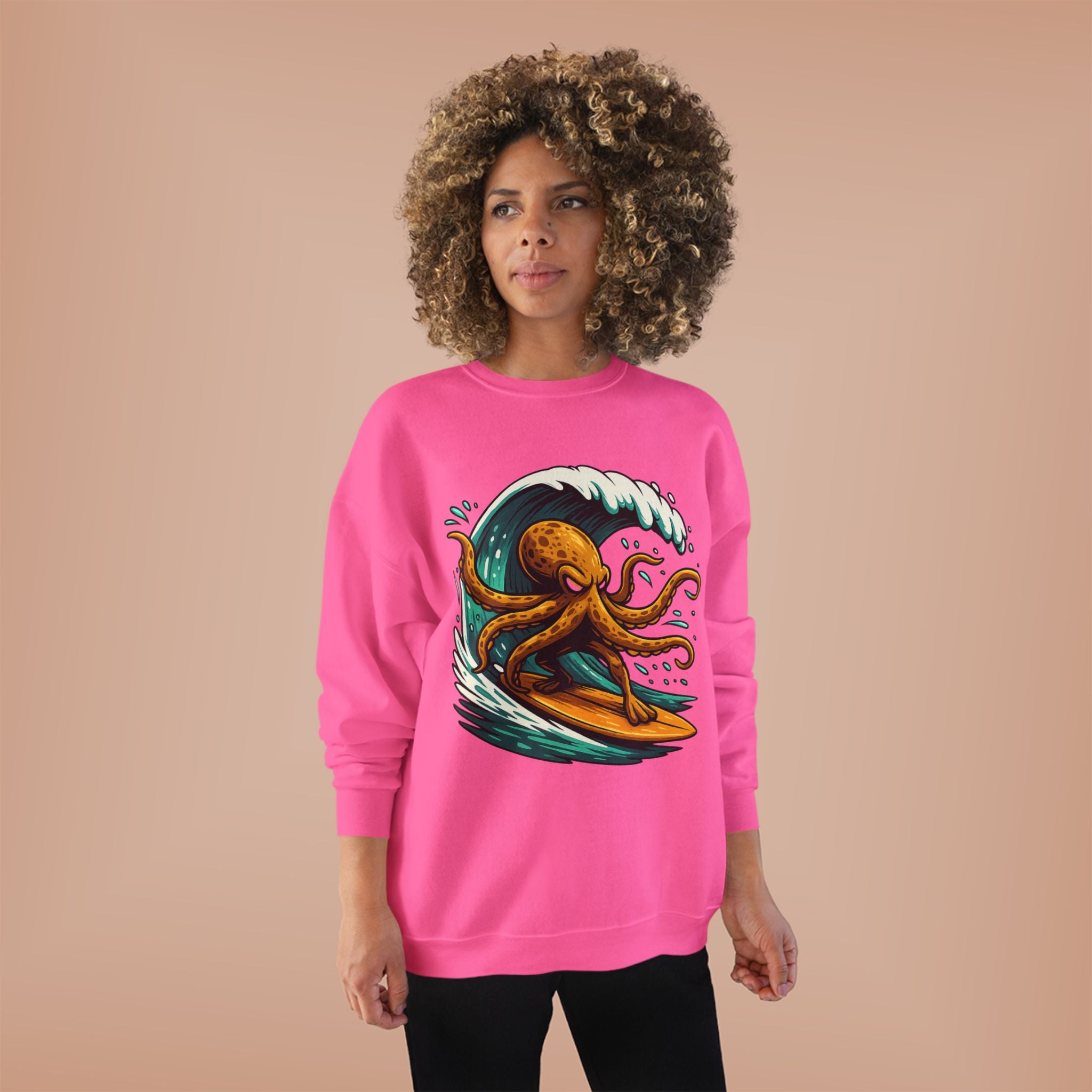 Octo Surfer Surfing Octopus Crewneck Sweatshirt