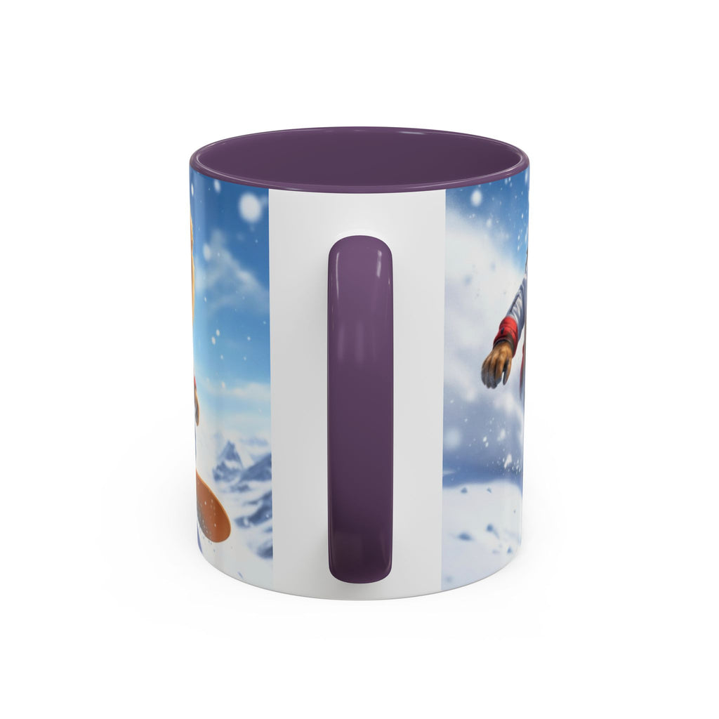 Snowboarding Lion Coffee Mug — Winter Sports Animal Art 11/15oz