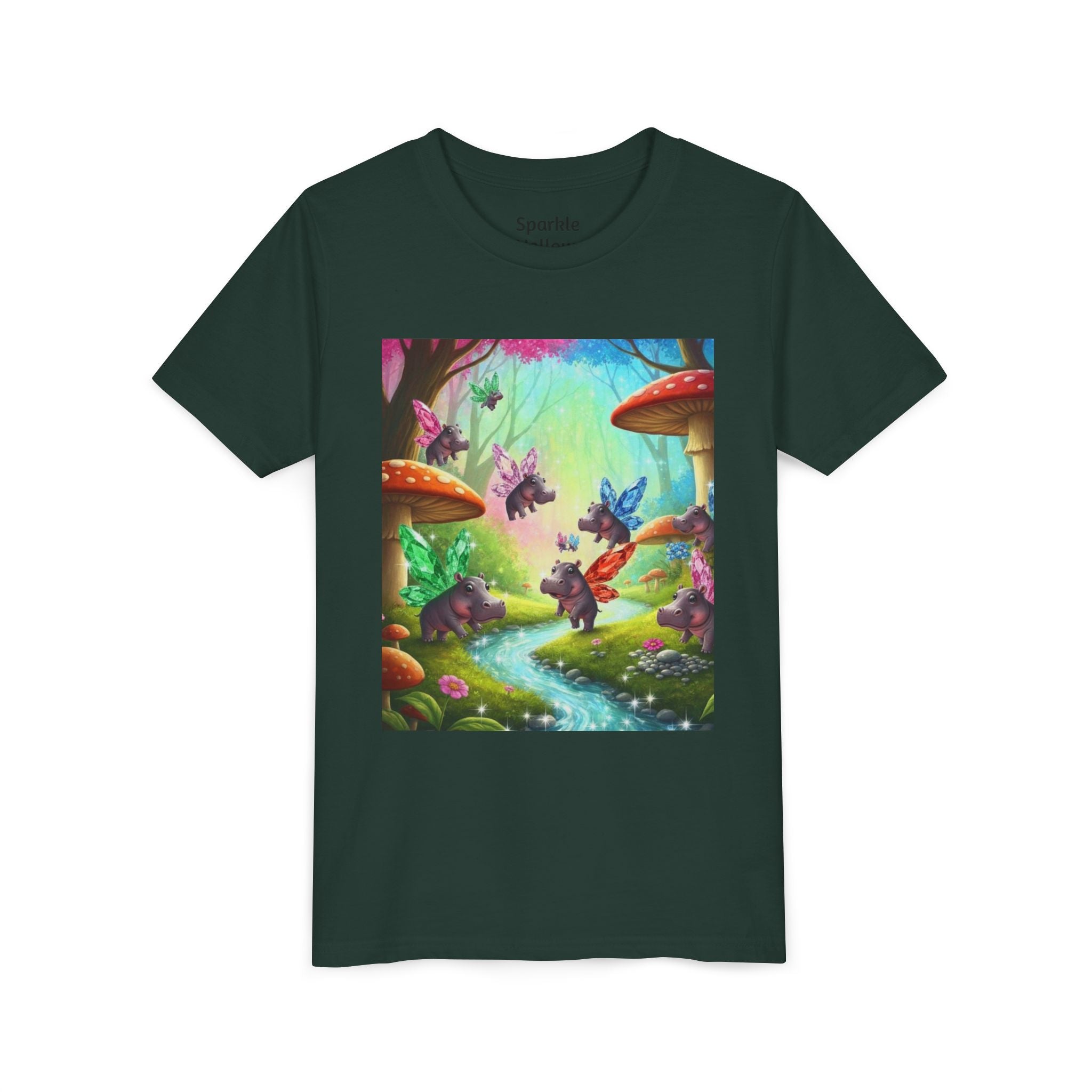 Magical Hippo Fairies Mushroom Grove Youth Tee