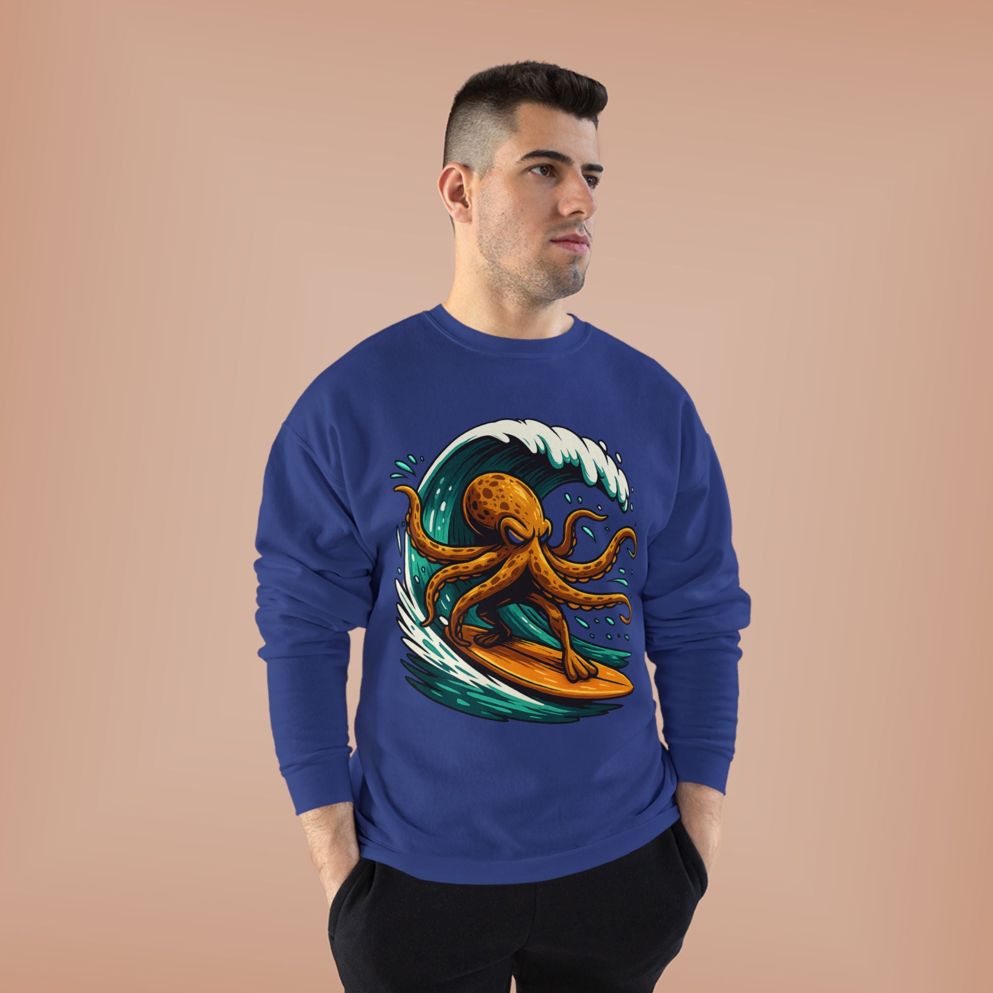 Octo Surfer Surfing Octopus Crewneck Sweatshirt