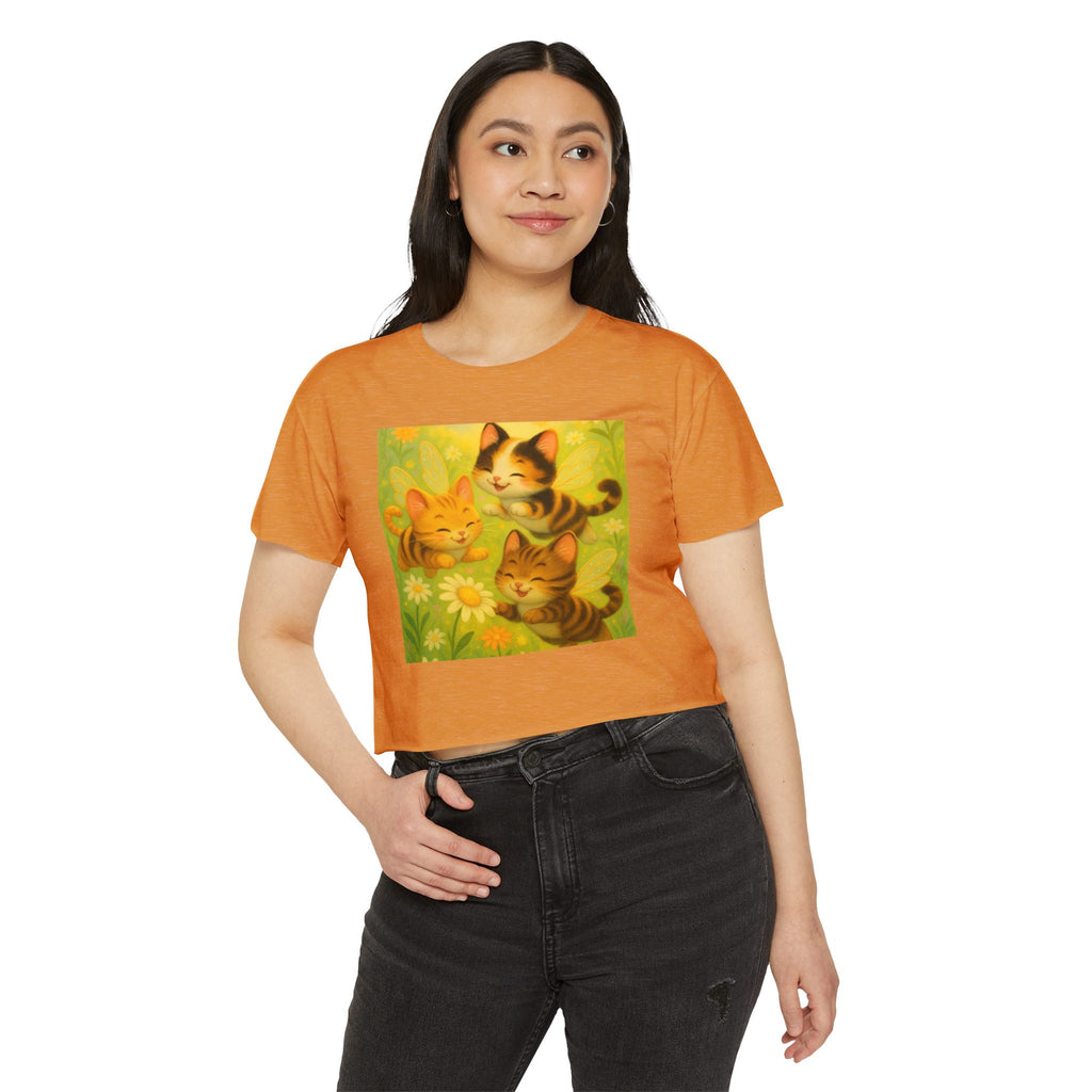 Cute Cat Festival Crop Top for Women - Perfect for Summer Celebrations