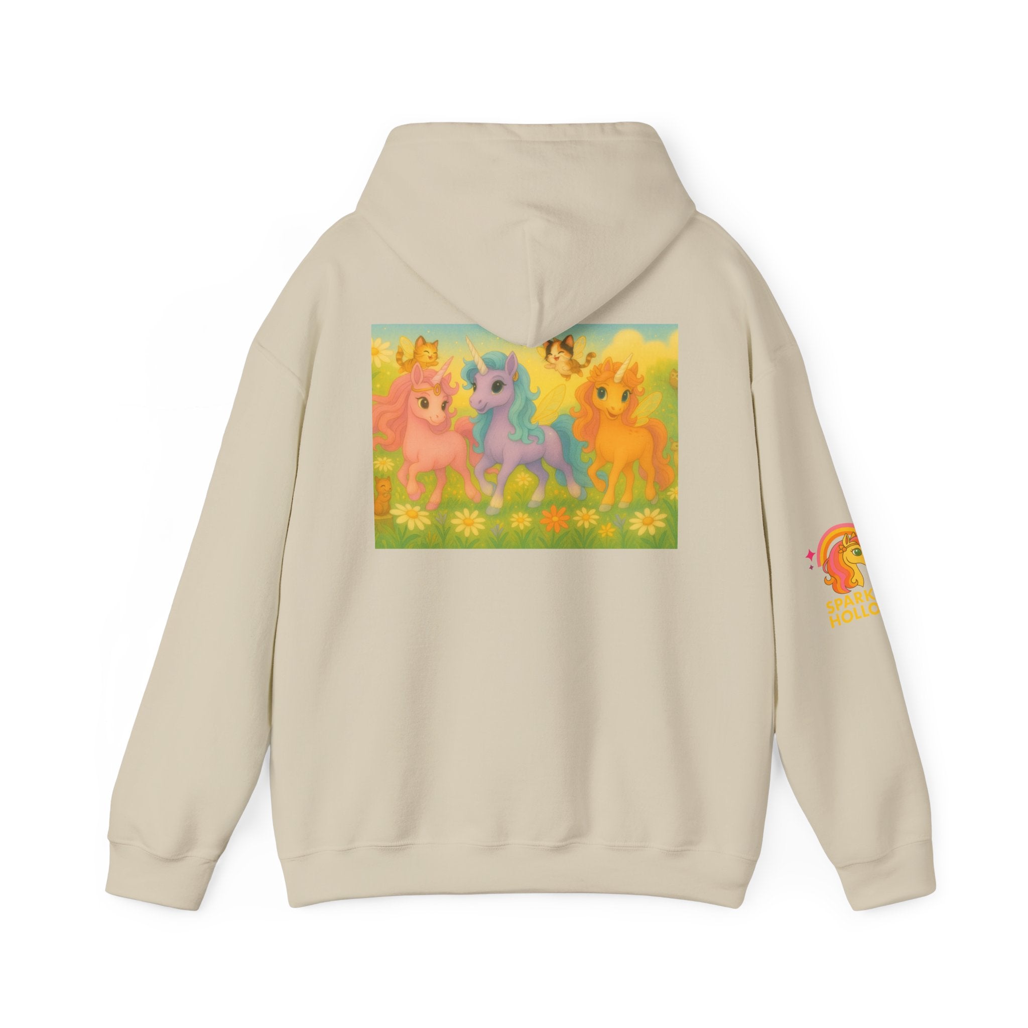 Hooded Sweatshirt - Whimsical Unicorn Princess Trio Design