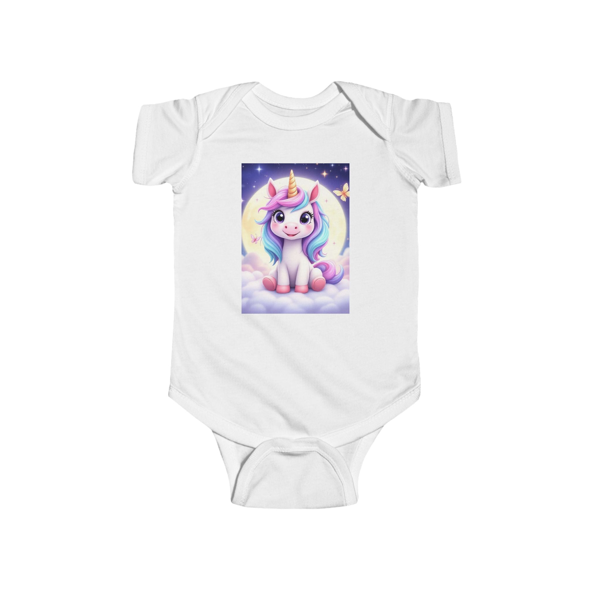 Cute Pastel Unicorn Baby Bodysuit – Magical Moon Nursery Gift