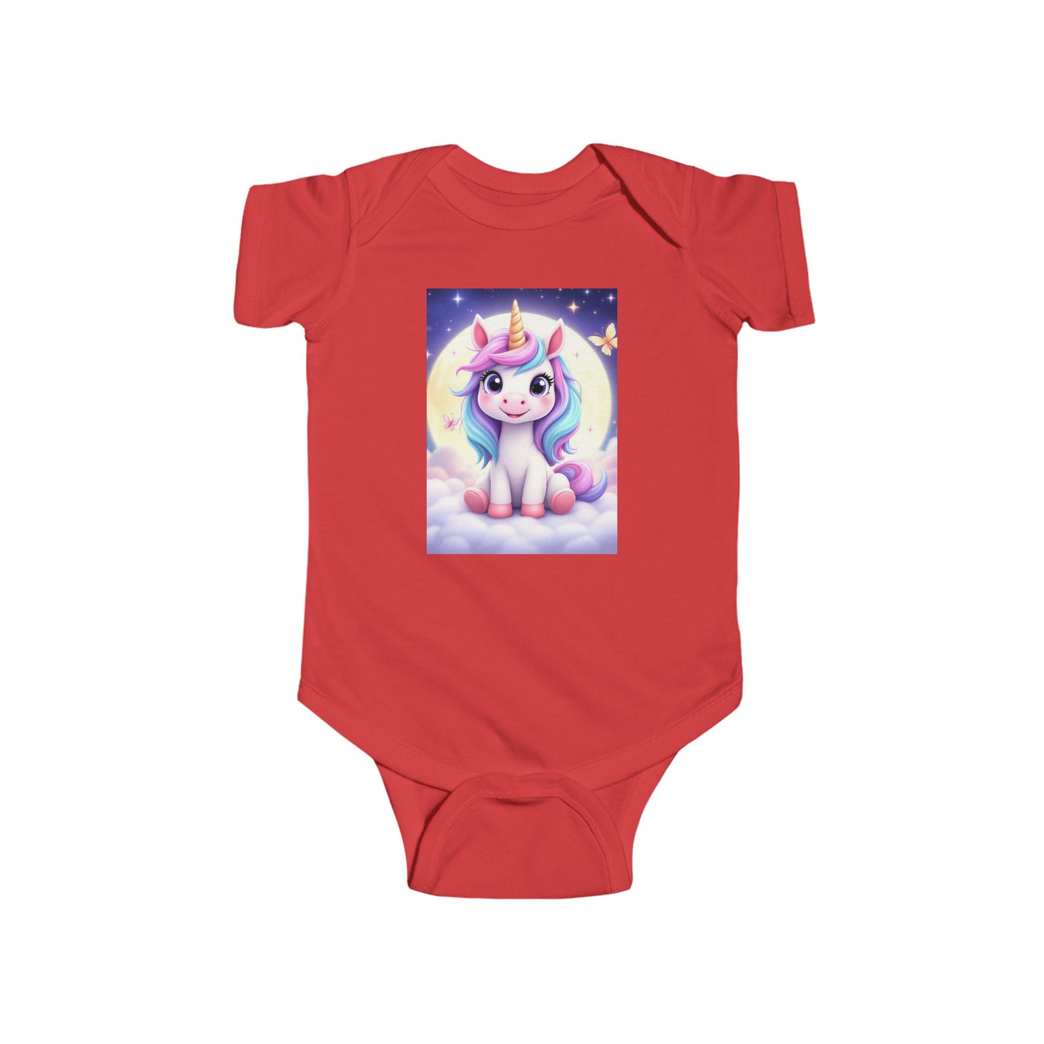 Cute Pastel Unicorn Baby Bodysuit – Magical Moon Nursery Gift