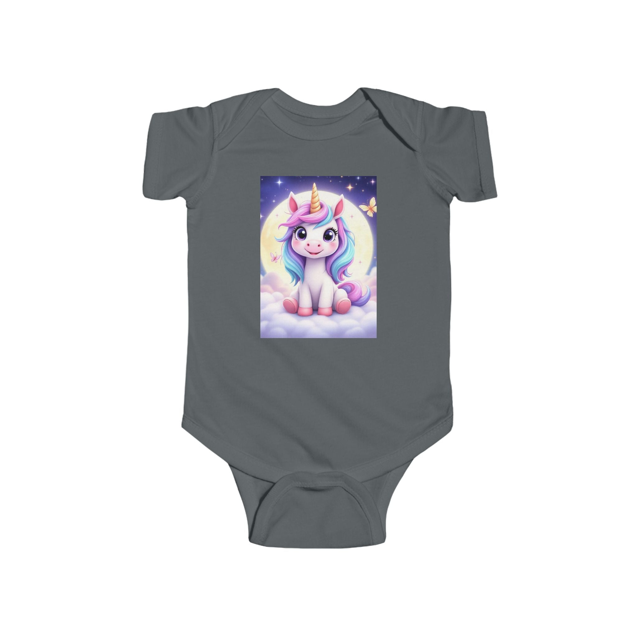 Cute Pastel Unicorn Baby Bodysuit – Magical Moon Nursery Gift
