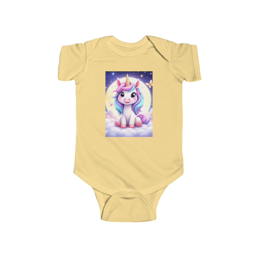 Cute Pastel Unicorn Baby Bodysuit – Magical Moon Nursery Gift