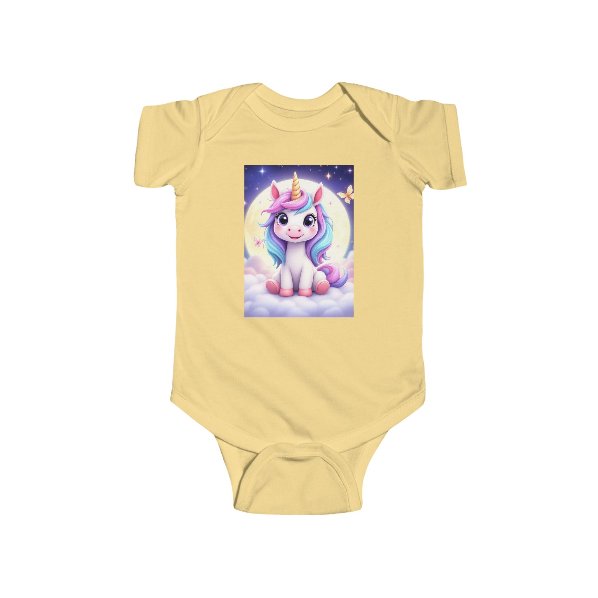 Cute Pastel Unicorn Baby Bodysuit – Magical Moon Nursery Gift