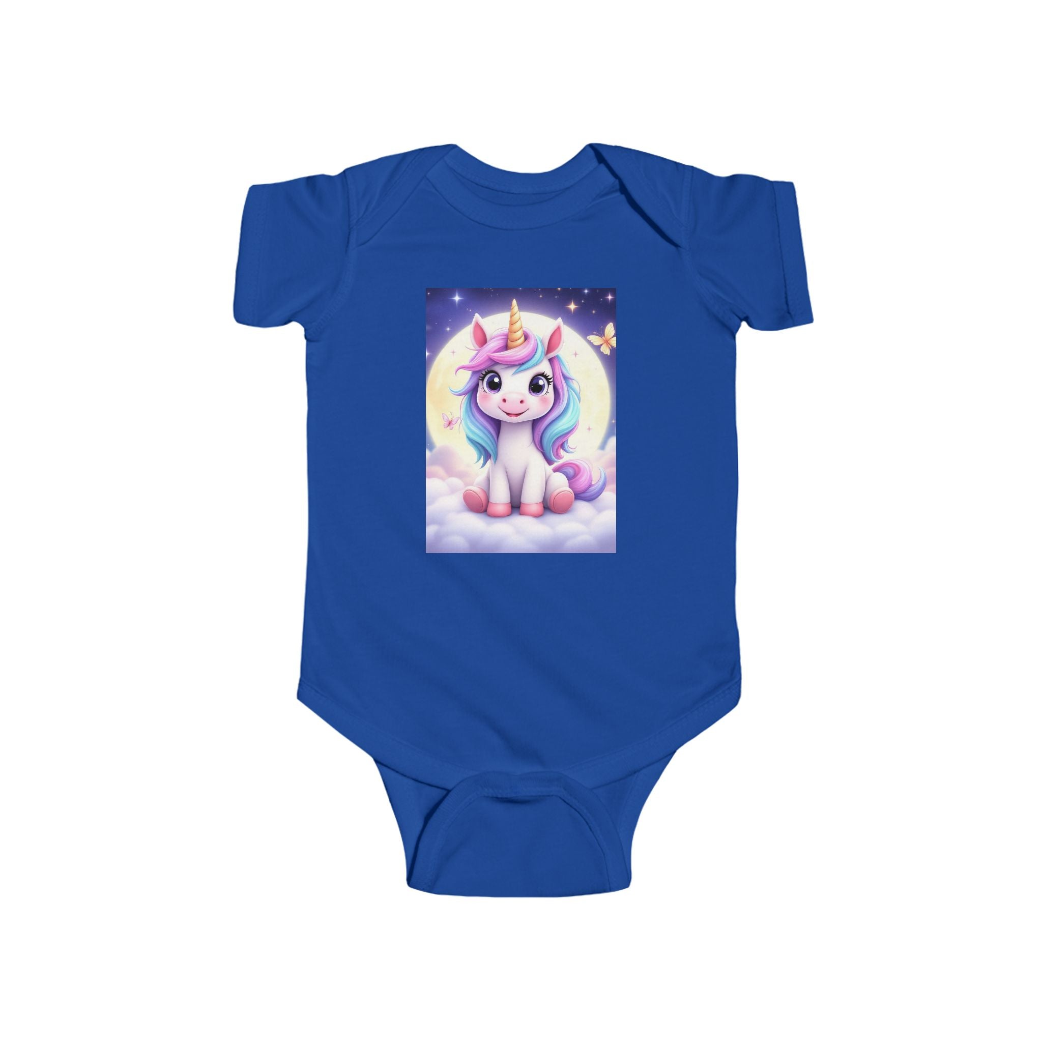 Cute Pastel Unicorn Baby Bodysuit – Magical Moon Nursery Gift