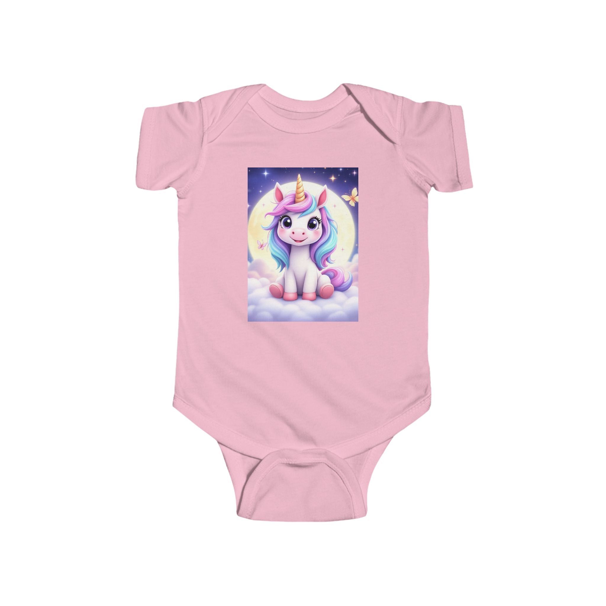 Cute Pastel Unicorn Baby Bodysuit – Magical Moon Nursery Gift