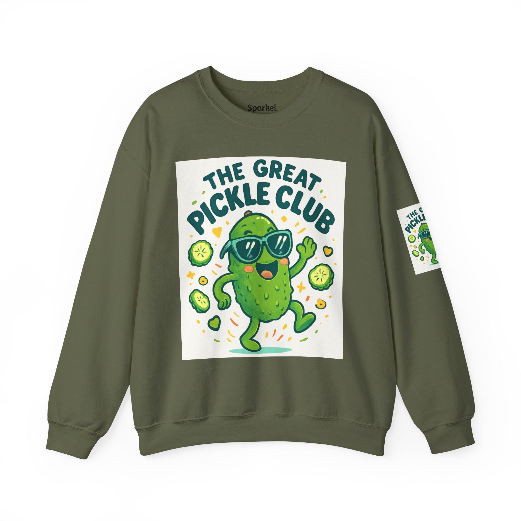 The Great Pickle Club Sweatshirt — Retro Cute Dancing Pickle Crewneck