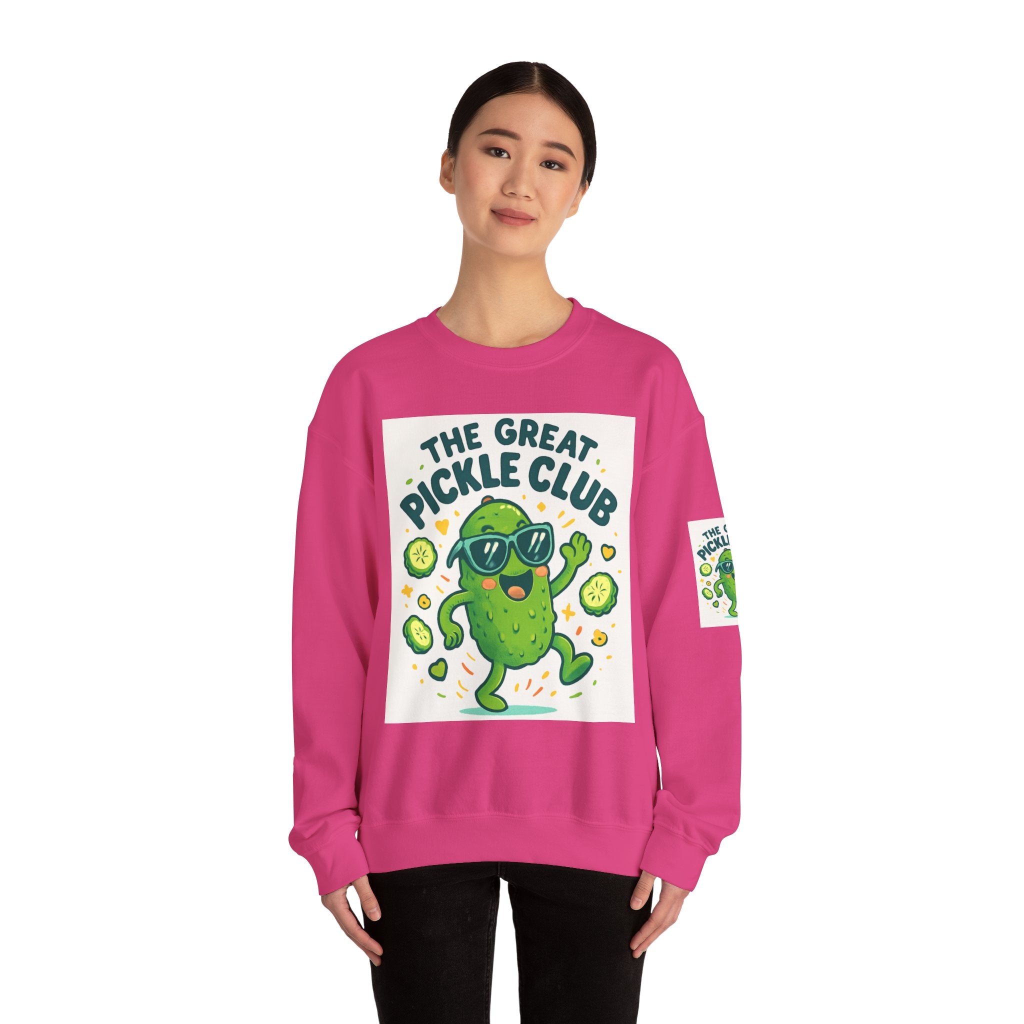 The Great Pickle Club Sweatshirt — Retro Cute Dancing Pickle Crewneck
