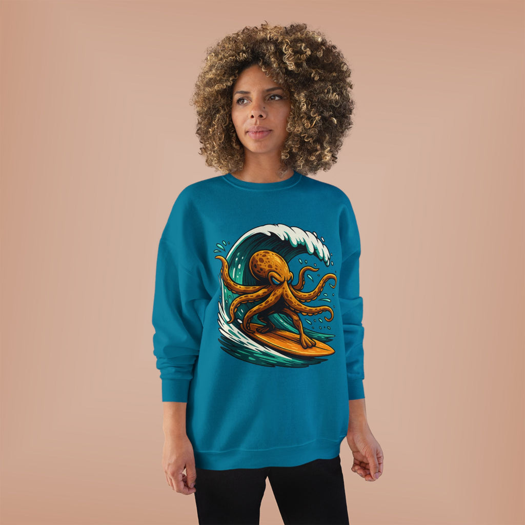 Octo Surfer Surfing Octopus Crewneck Sweatshirt