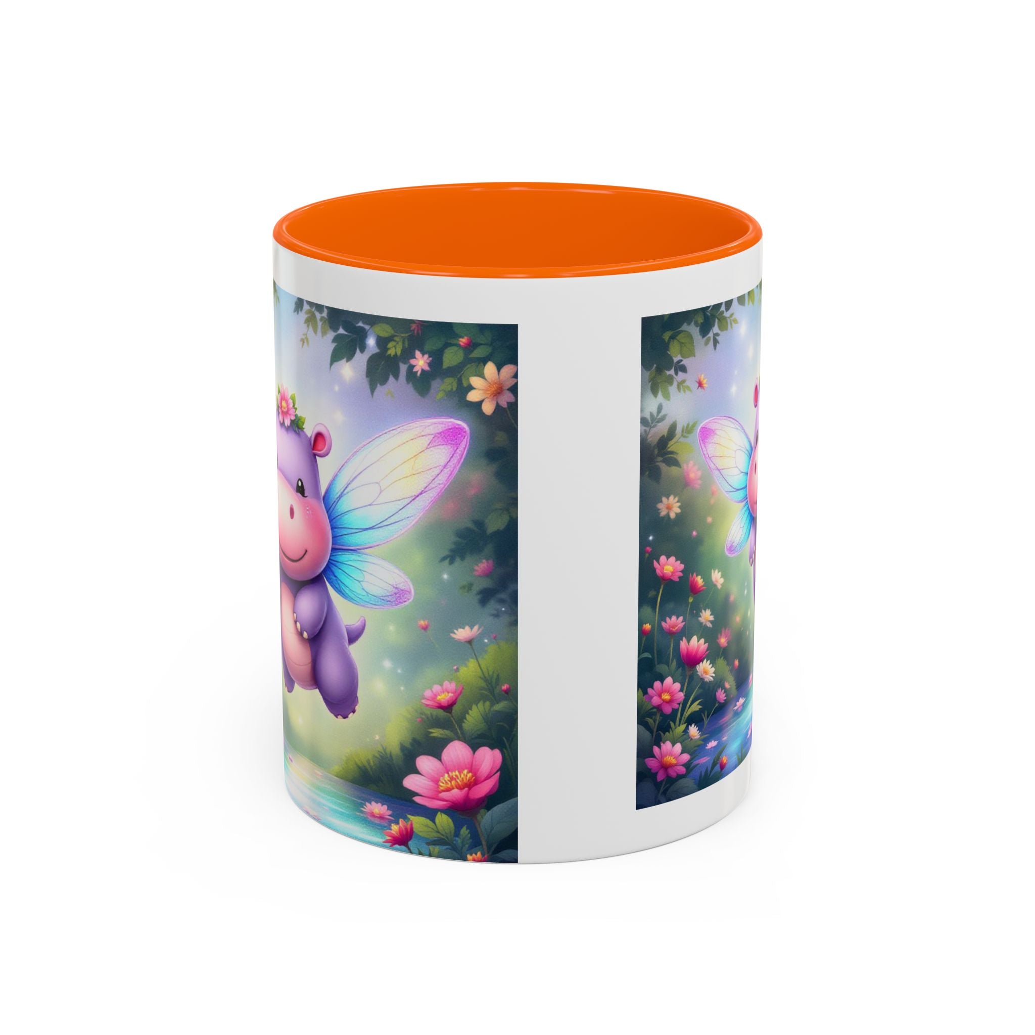 Mug - Whimsical Hippo Fairy Accent Coffee Mug (11, 15oz)