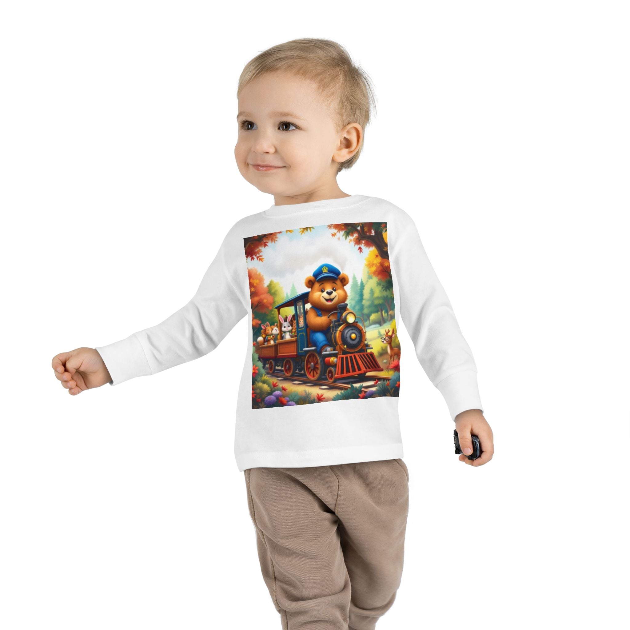 Toddler Tee - Bear Train in Sparkle Hollow Design
