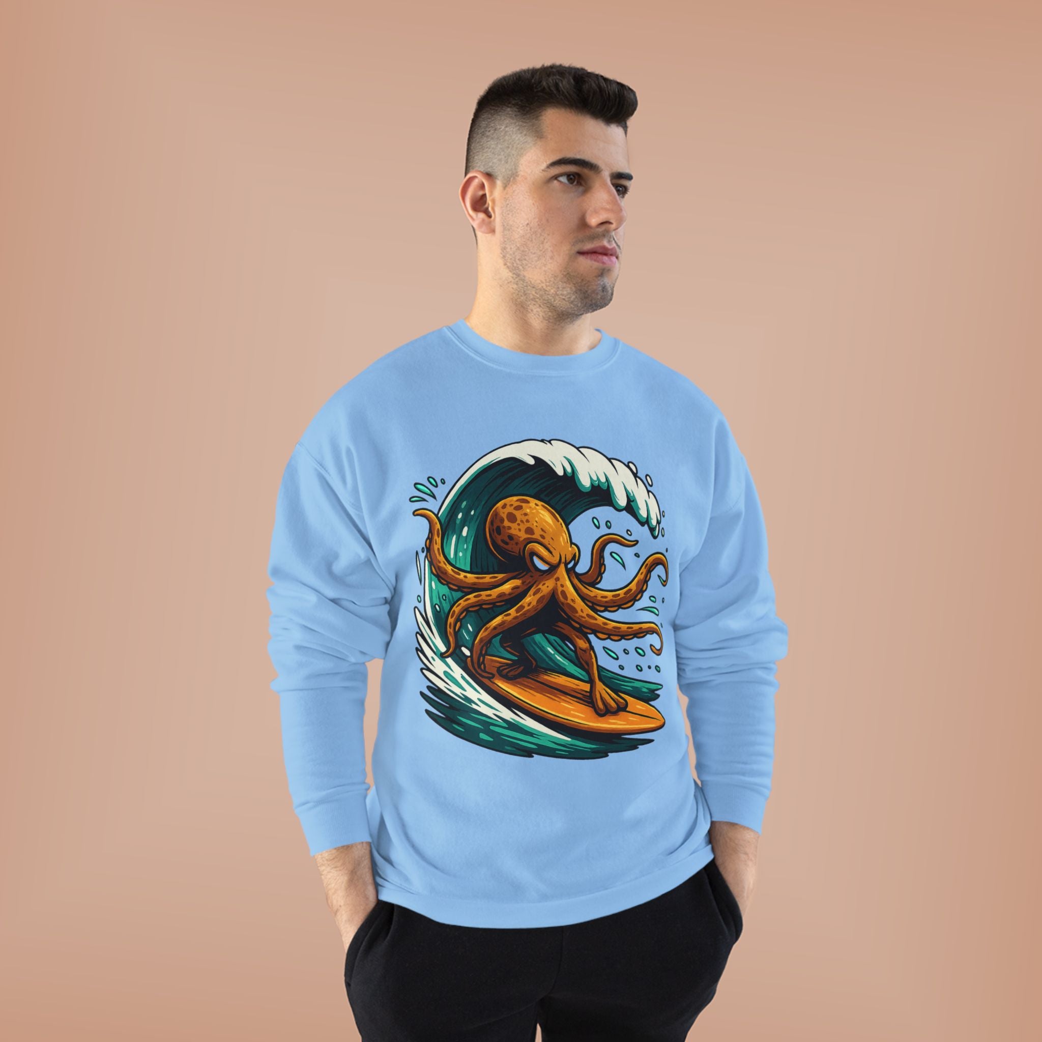Octo Surfer Surfing Octopus Crewneck Sweatshirt