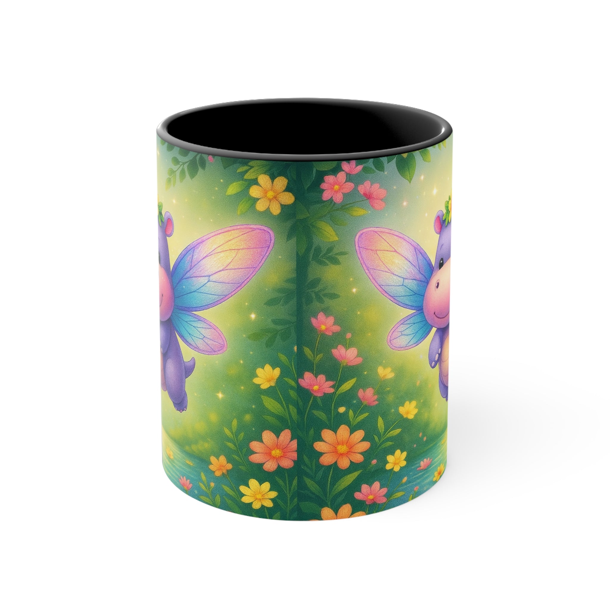 Cute Fairy Hippo Mug — Colorful 11oz Accent Coffee Cup