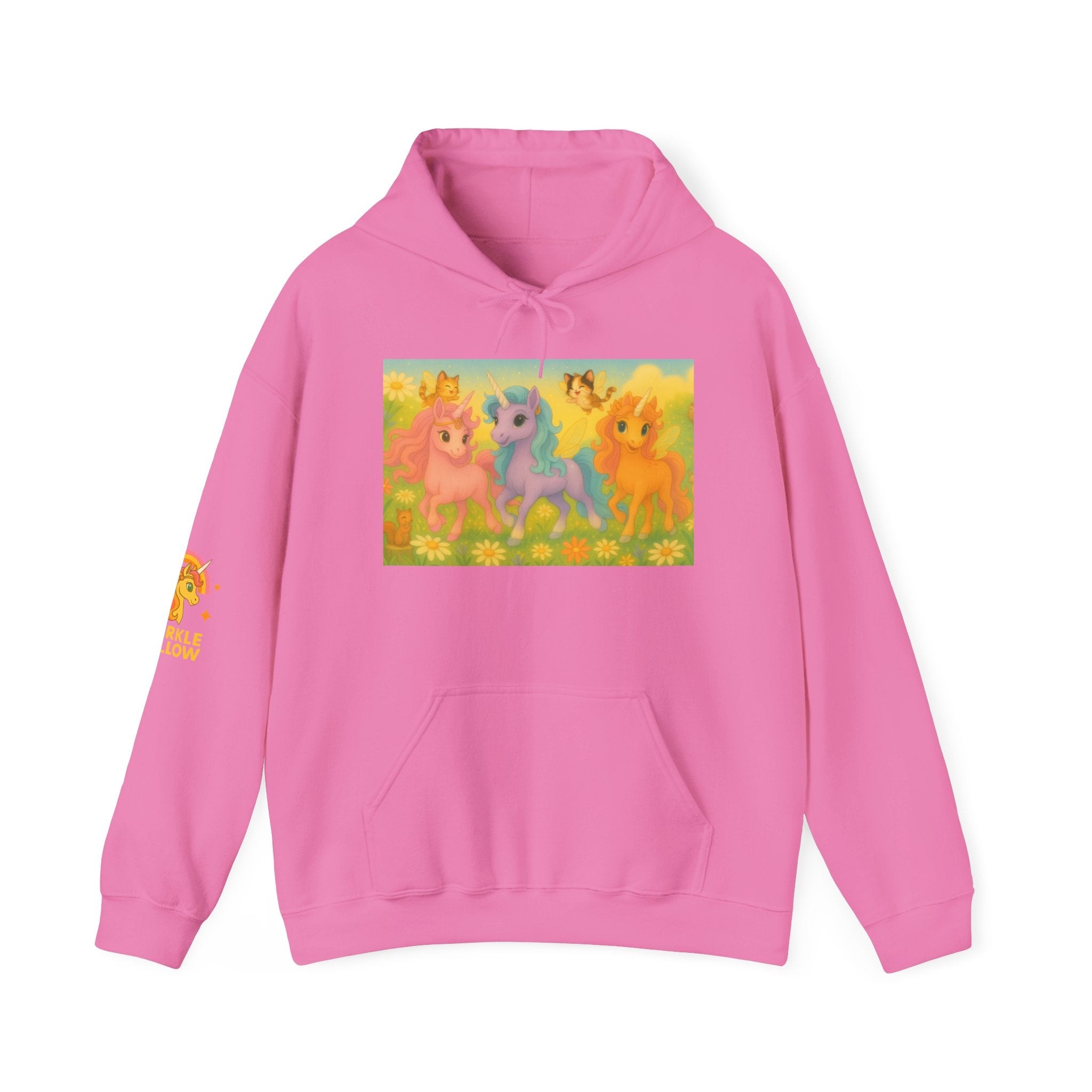 Hooded Sweatshirt - Whimsical Unicorn Princess Trio Design