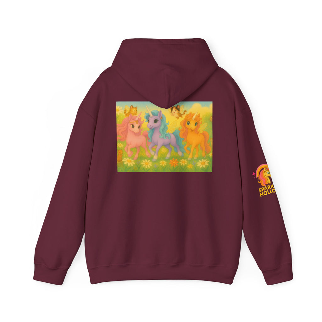Hooded Sweatshirt - Whimsical Unicorn Princess Trio Design
