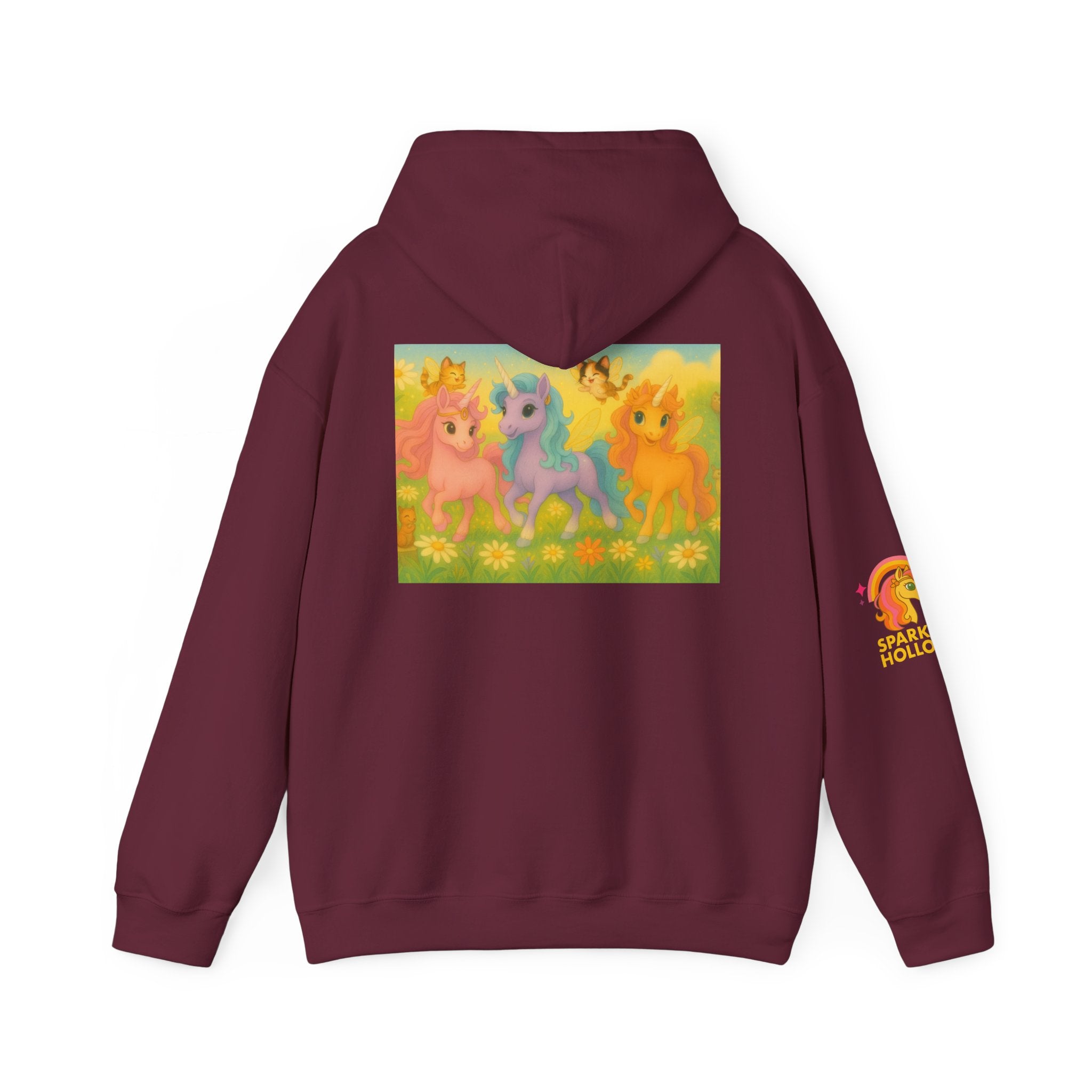 Hooded Sweatshirt - Whimsical Unicorn Princess Trio Design