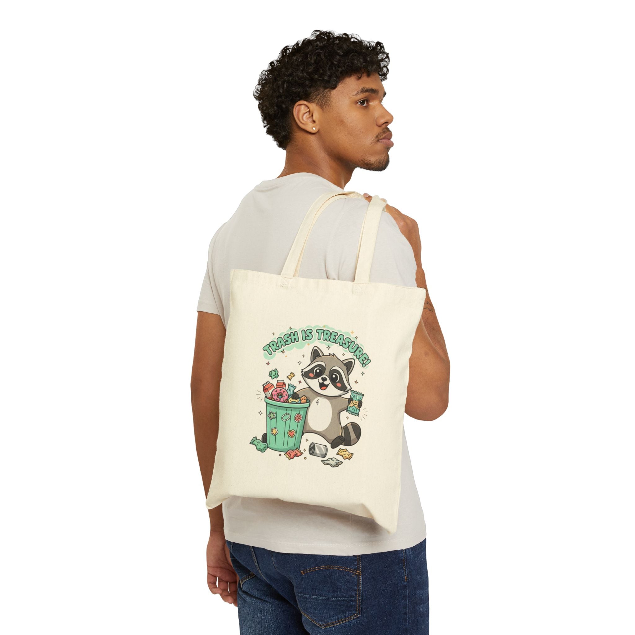 Trash Panda Christmas Tote | Cotton Canvas Tote, Funny Raccoon Holiday