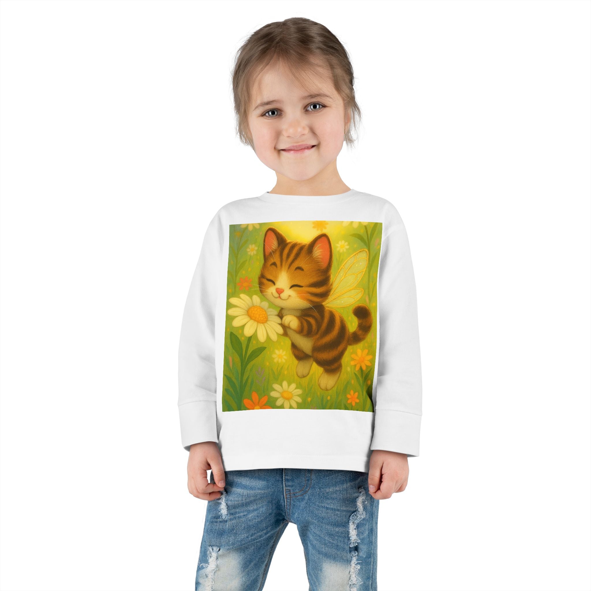 Whimsical Bumble Paws Bumble Cat Toddler Long Sleeve Tee — Sparkle Hollow