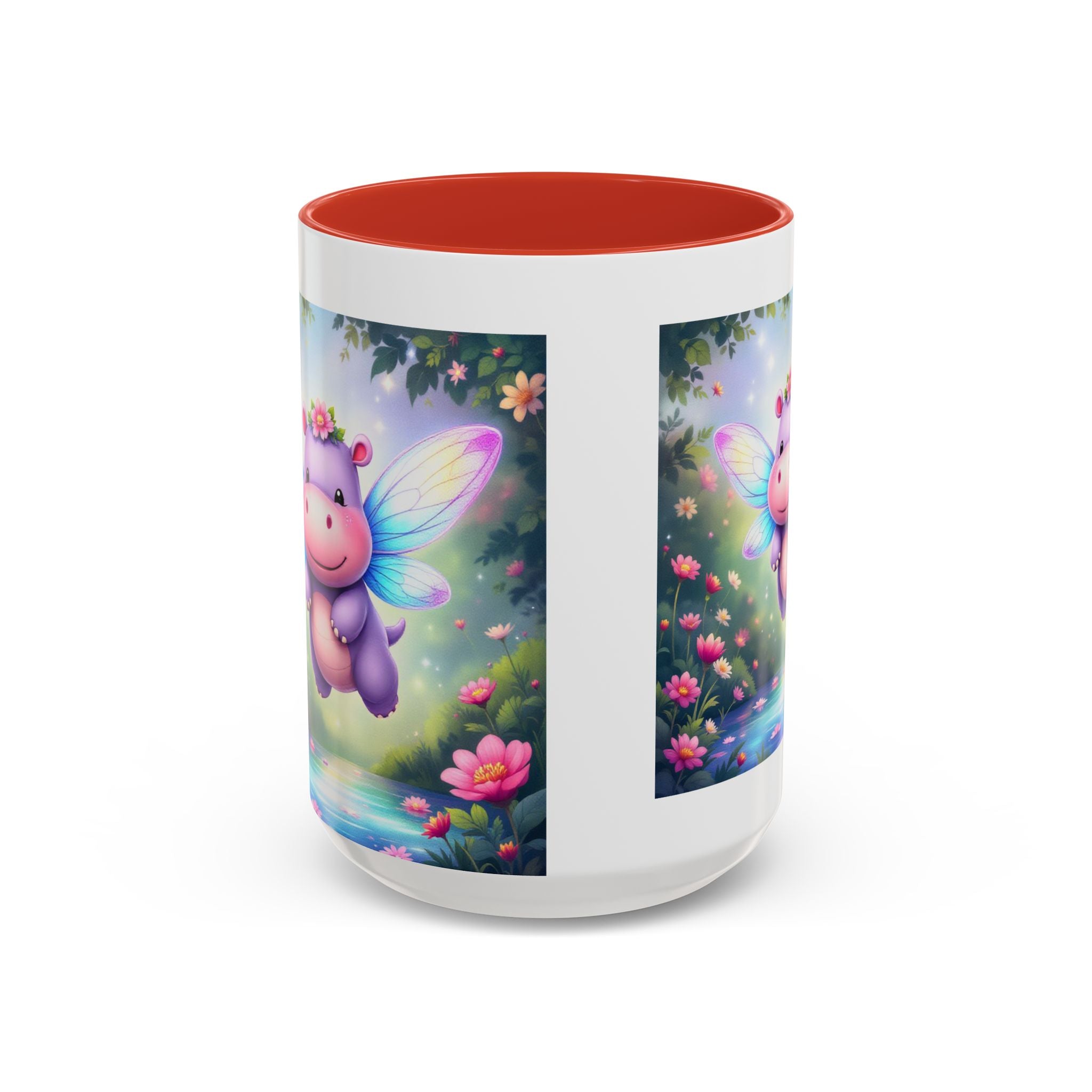 Mug - Whimsical Hippo Fairy Accent Coffee Mug (11, 15oz)