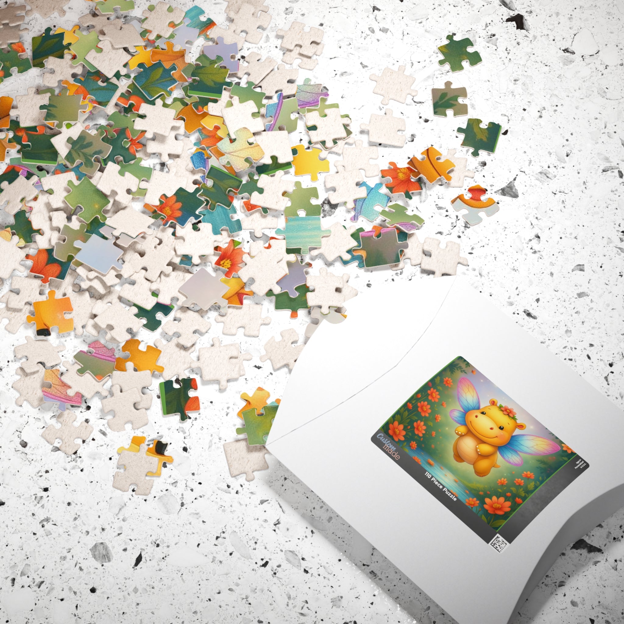 Fairy Hippo Puzzle — Cute Floral Kids Jigsaw (110/252/520/1014 pcs)