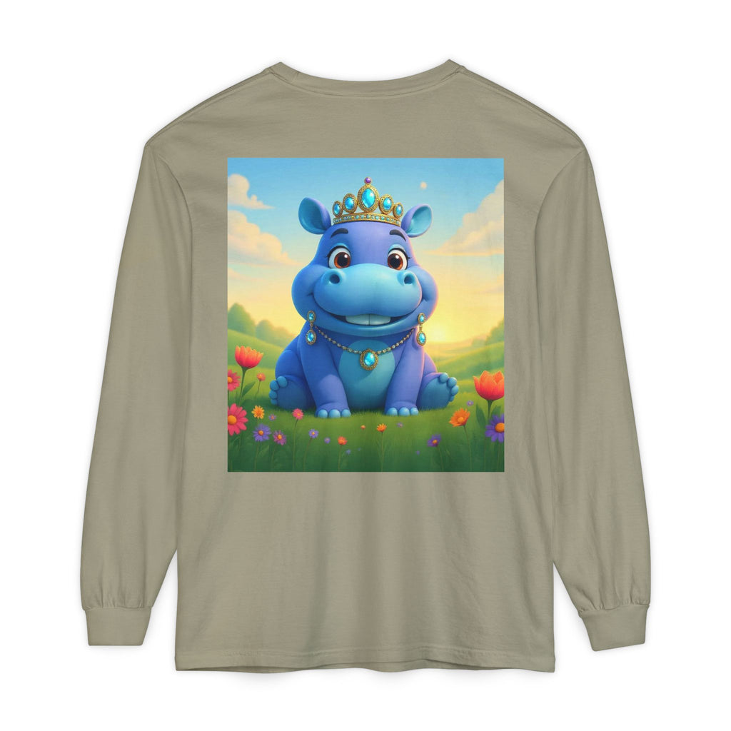 Whimsical Princess Hippo Long Sleeve T-Shirt