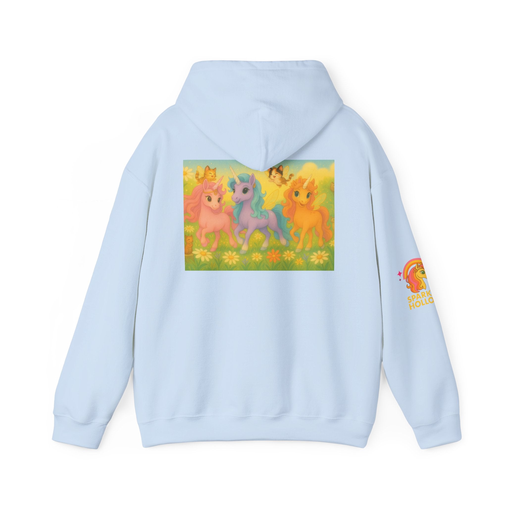 Hooded Sweatshirt - Whimsical Unicorn Princess Trio Design