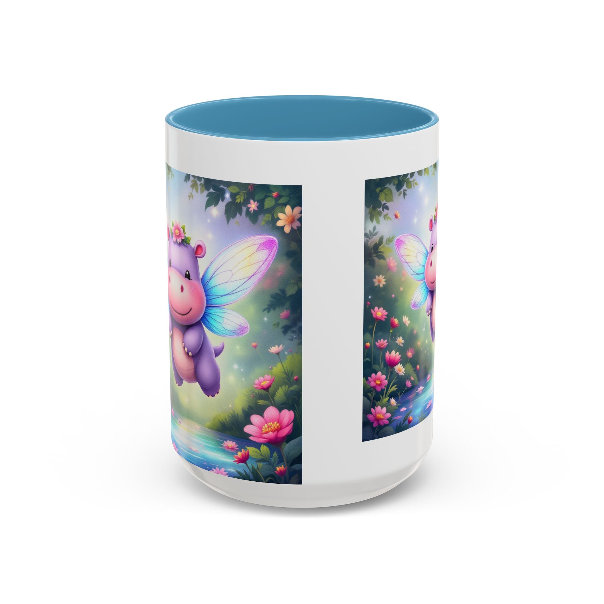 Mug - Whimsical Hippo Fairy Accent Coffee Mug (11, 15oz)