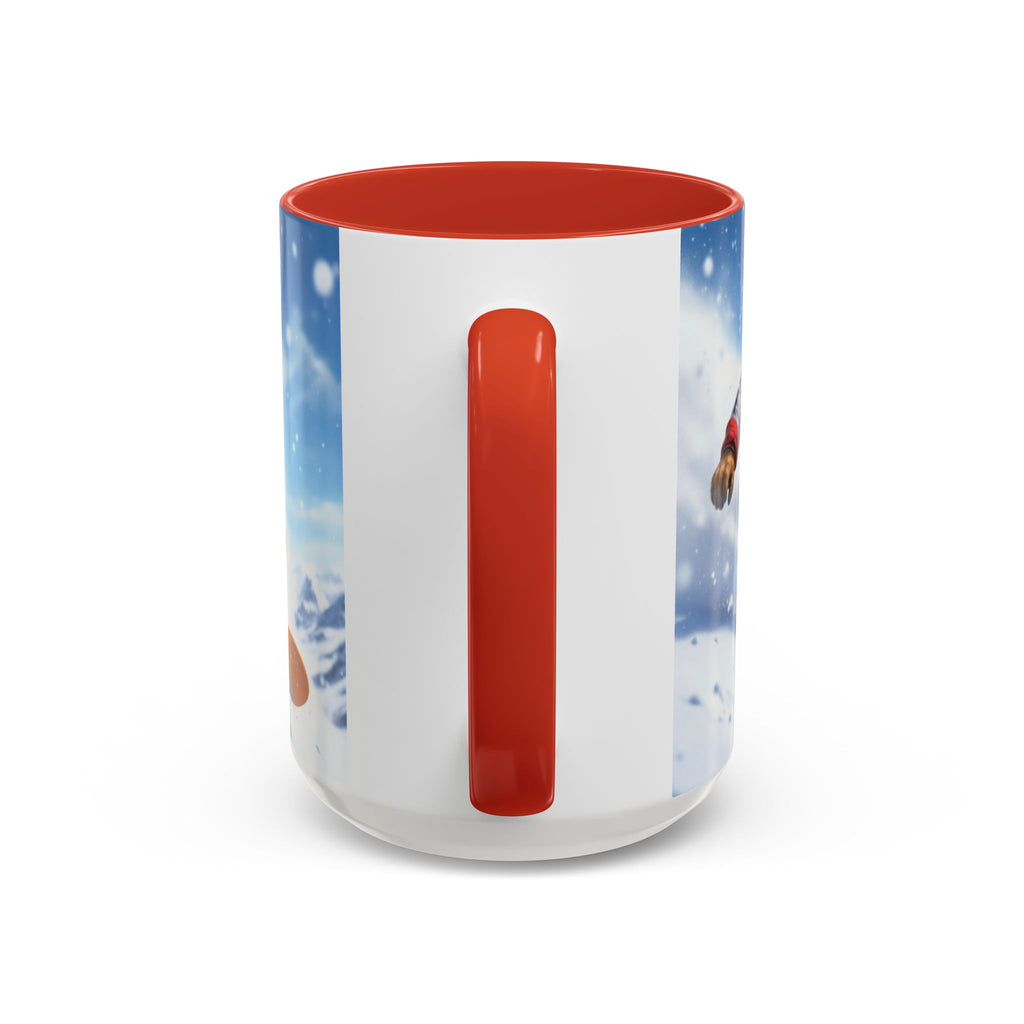 Snowboarding Lion Coffee Mug — Winter Sports Animal Art 11/15oz