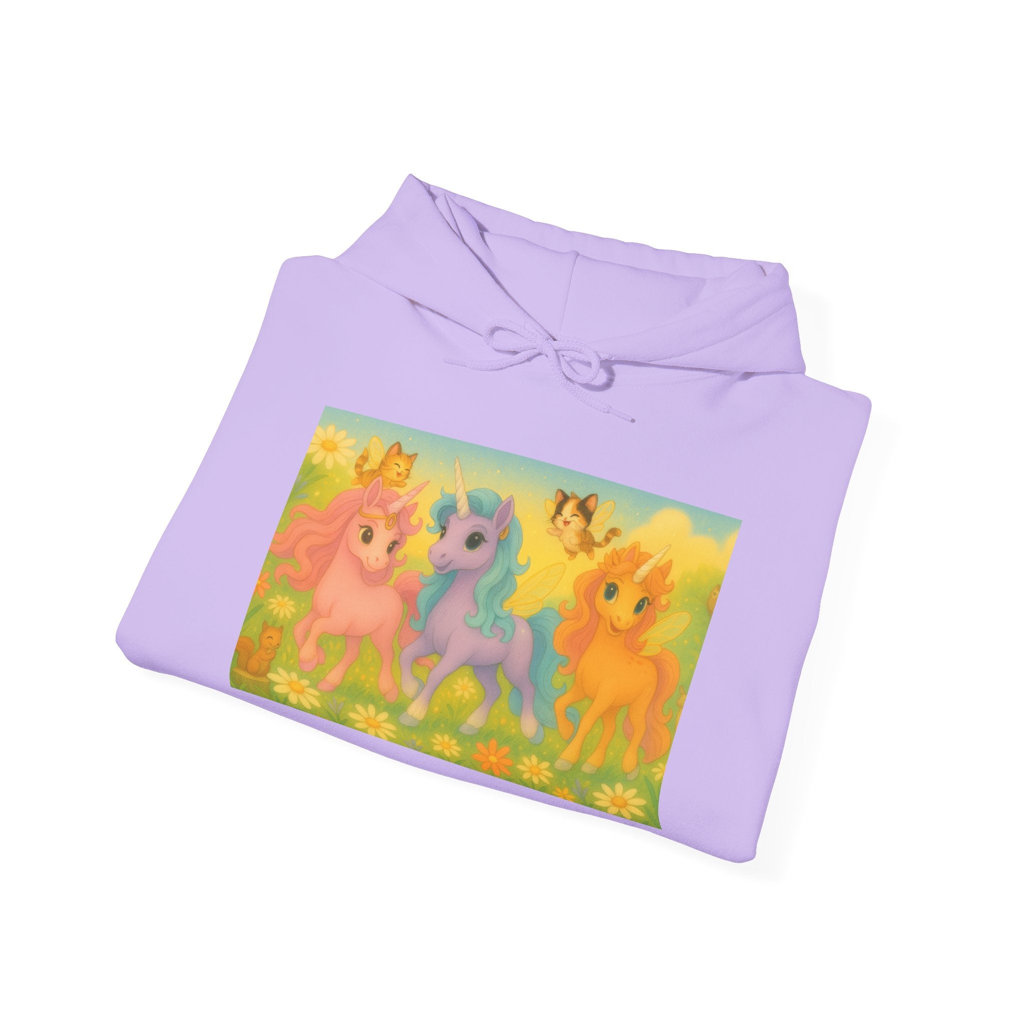 Hooded Sweatshirt - Whimsical Unicorn Princess Trio Design